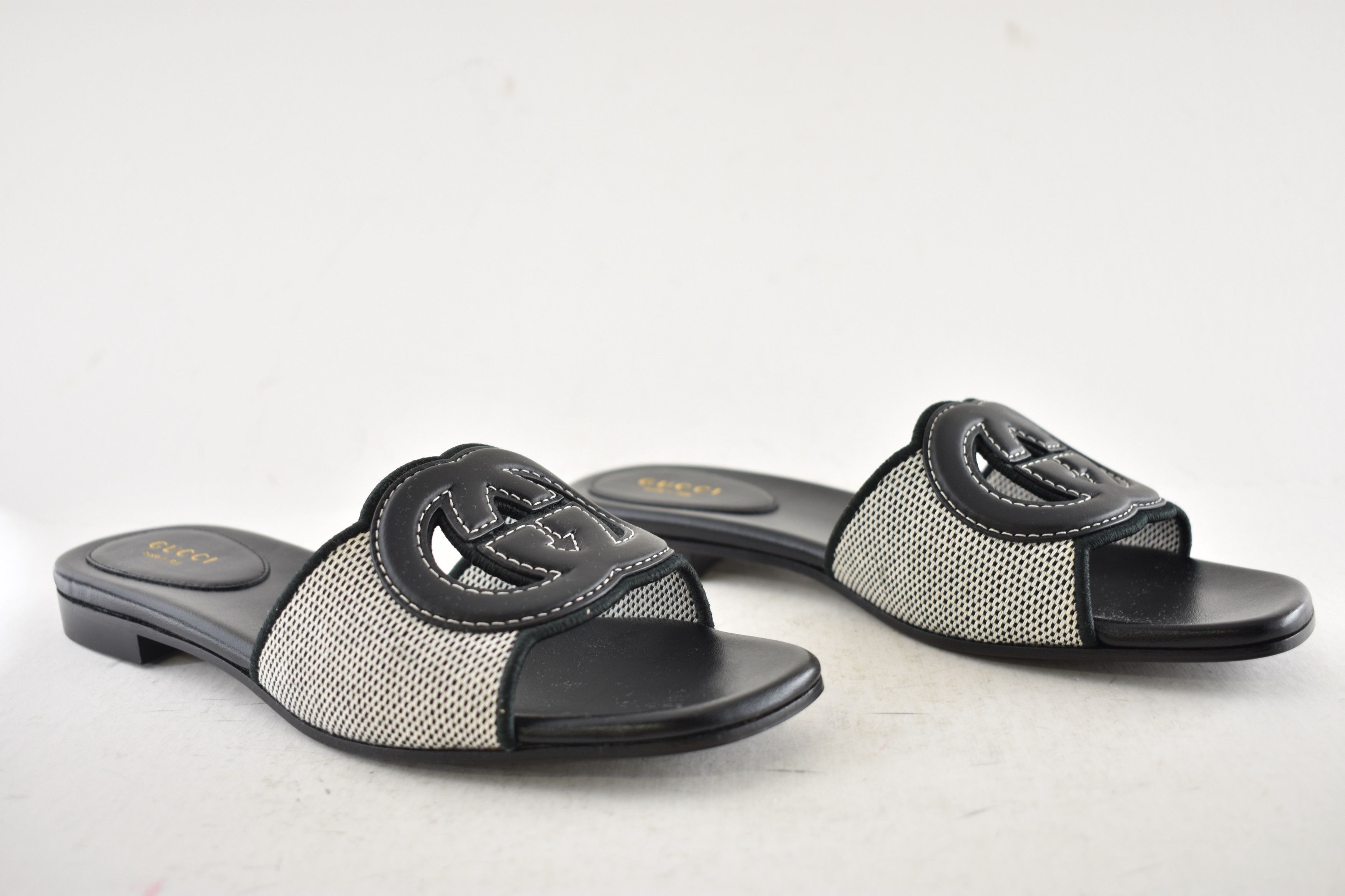 Gucci Gucci GG Interlocking Logo Canvas Flat Slide Sandal 42 Size US 12 / IT 42 - 4 Thumbnail