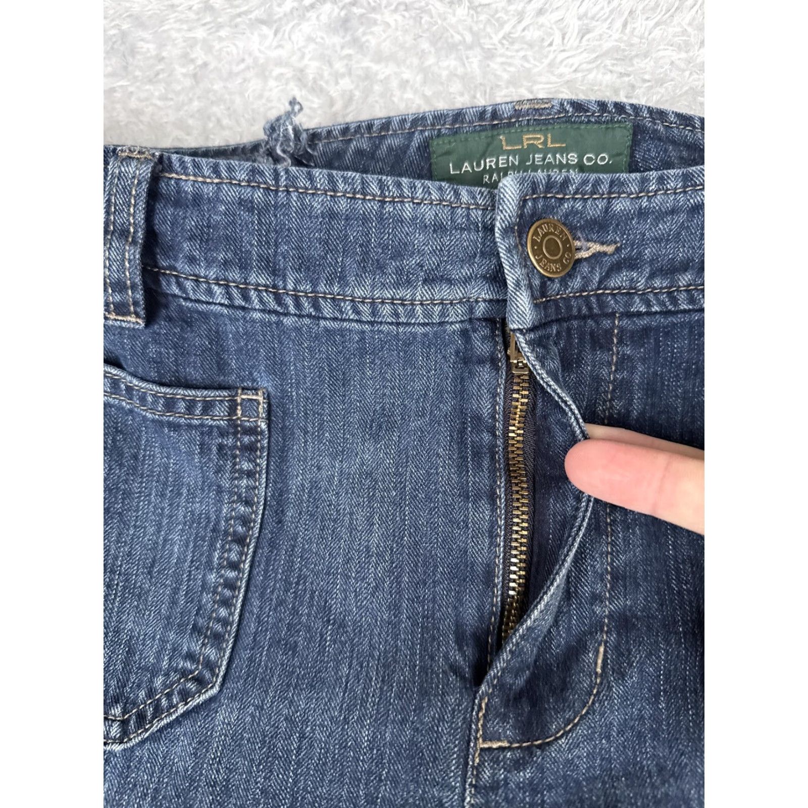 Ralph Lauren Ralph Lauren Jeans Co. Jeans - Women - 10 - Blue Denim - Straight Leg - Mid Rise - 31" Inseam - 5-Pocket - Medium Wash - 100% Cotton - Womens Size 32" / US 10 / IT 46 - 5 Thumbnail