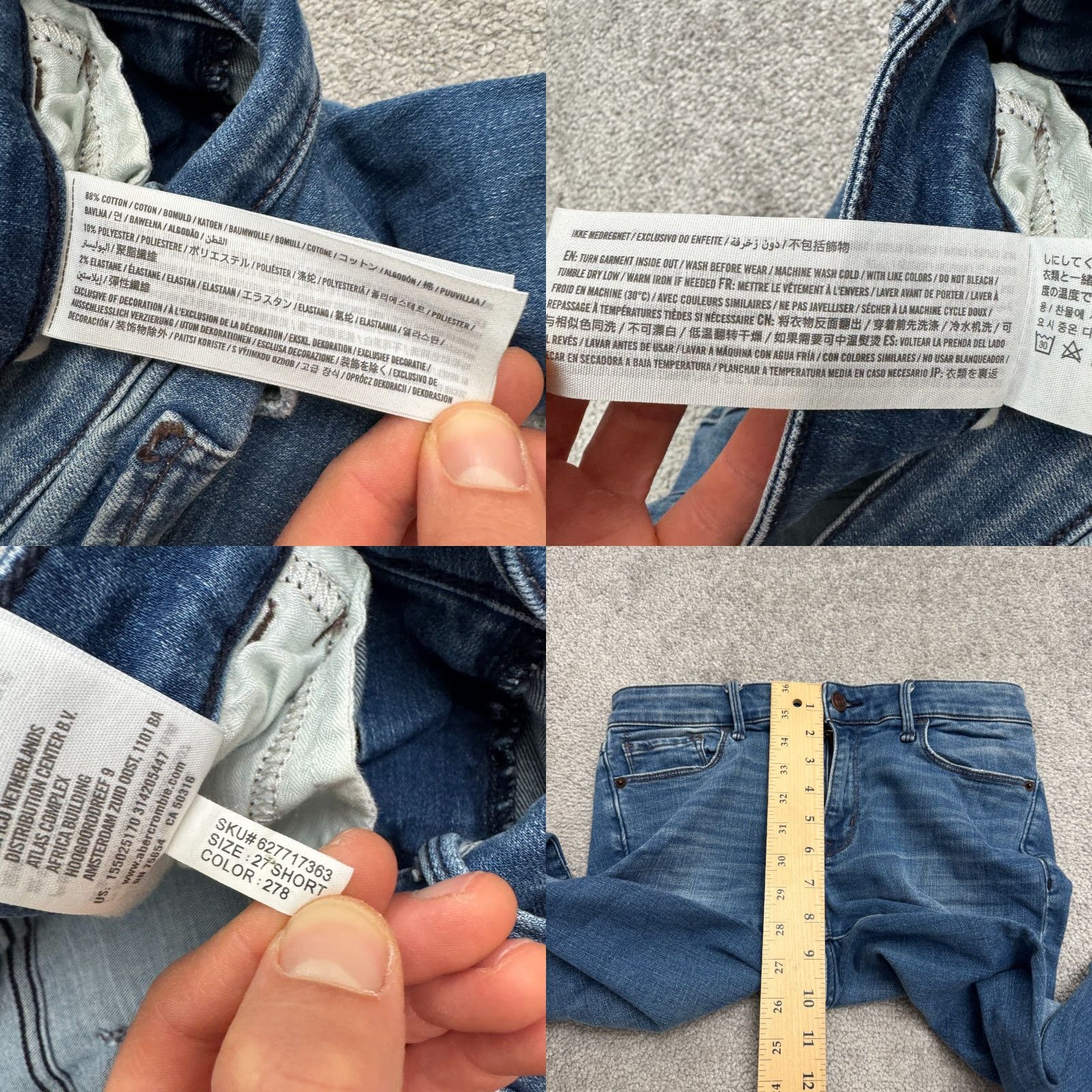Abercrombie & Fitch Abercrombie & Fitch Womens Jeans Ankle Mid Rise Blue 23 Inseam 27 Size Denim Streetwear Size 27" / US 4 / IT 40 - 8 Thumbnail