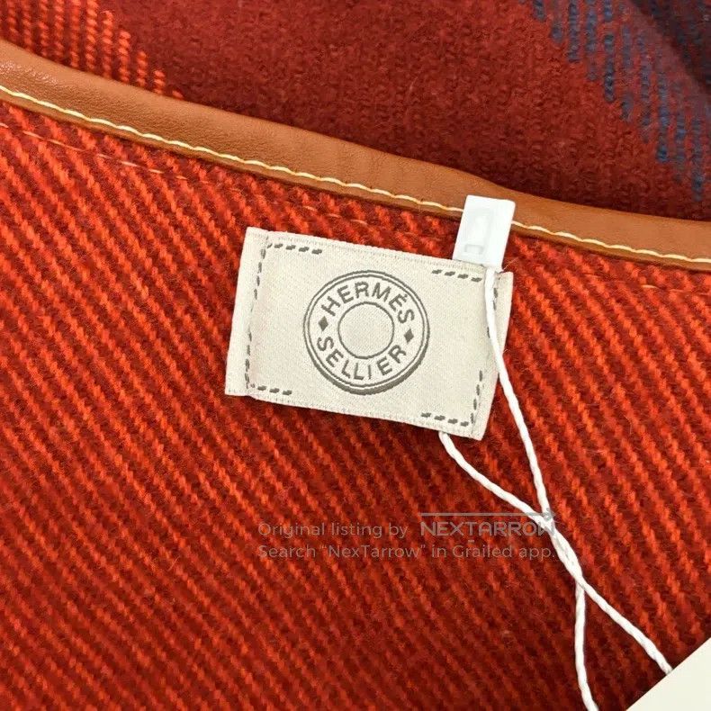 Hermes Hermes Red Classic Cashmere Shawl Size ONE SIZE - 4 Thumbnail
