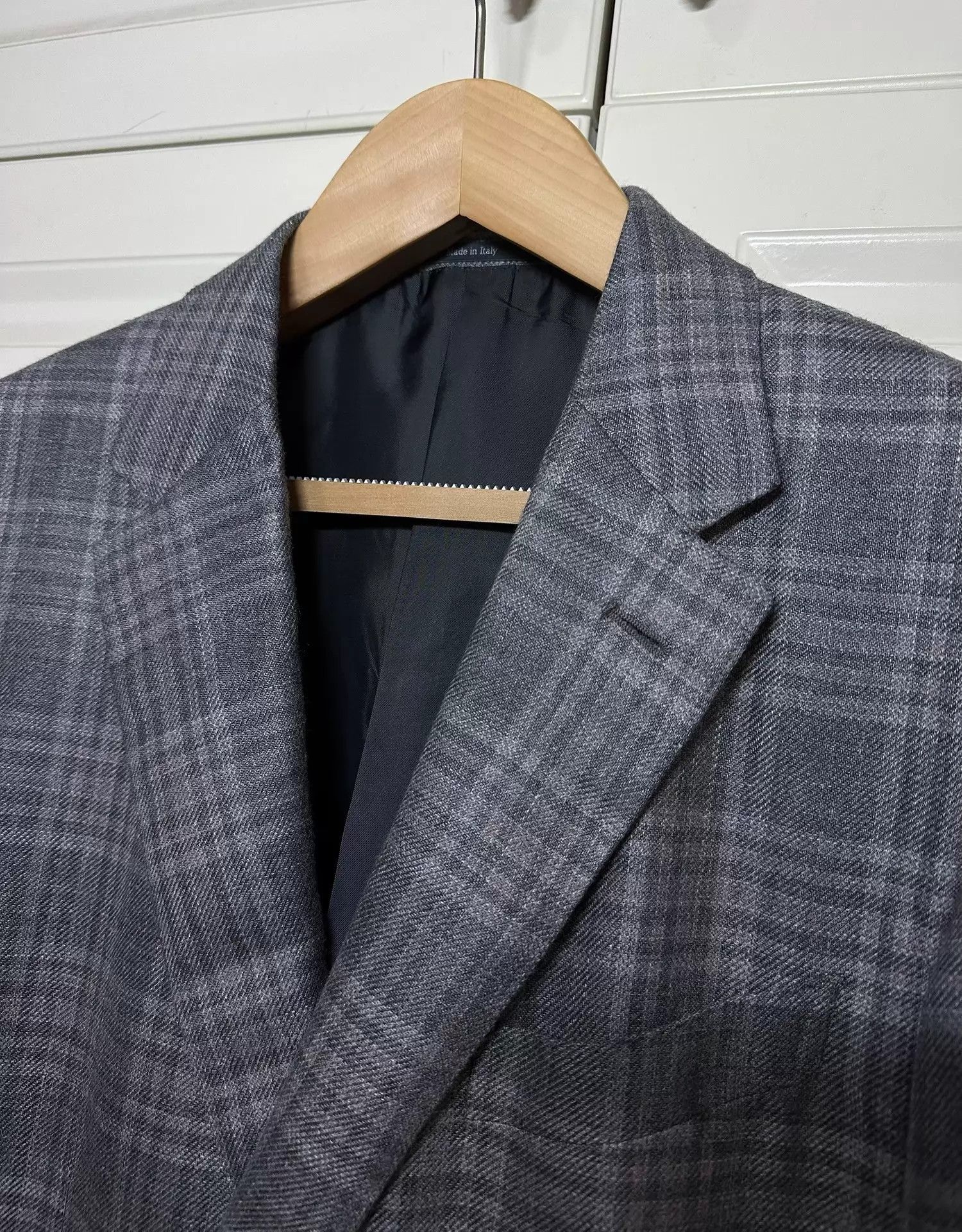 Ermenegildo Zegna Zegna Cashmere (Silk/Linen) GrayBlue Check Blazer 58 Size US XXL / EU 58 / 5 - 3 Thumbnail