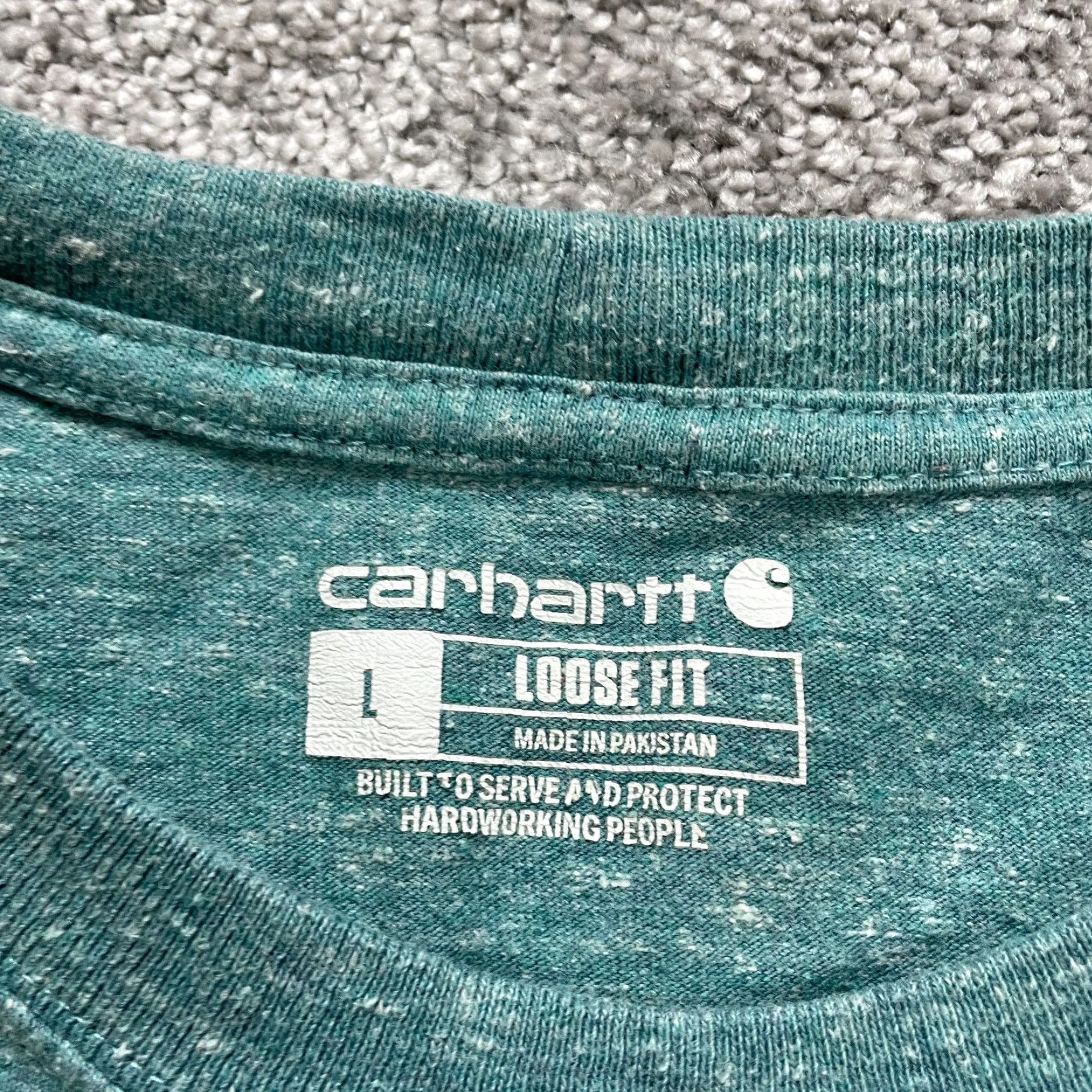 Carhartt Carhartt K87 T-Shirt Mens Large Green Loose Fit Crew Neck Pocket Tee Top Size US L / EU 52-54 / 3 - 5 Thumbnail