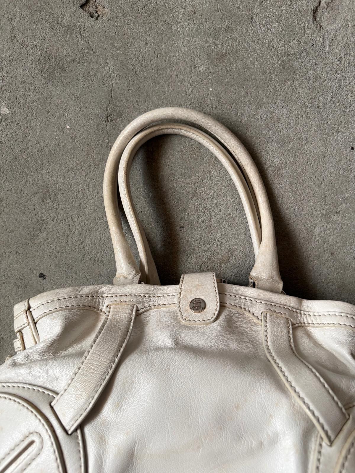Celine Celine Leather Shoulder Bag White Size ONE SIZE - 7 Thumbnail