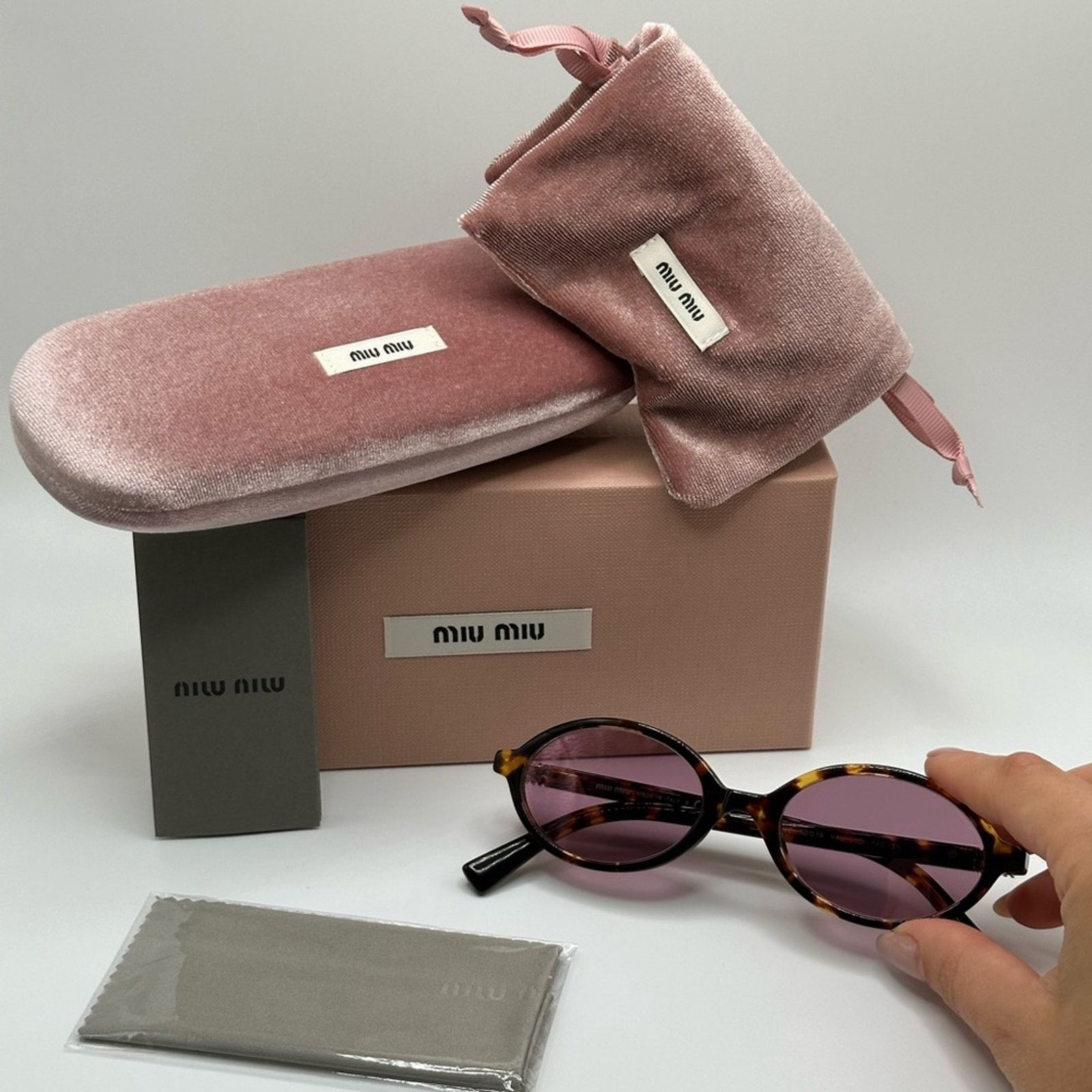Miu Miu NEW MIU MIU MU04ZS VAU50D Honey Havana Dark Pink Mirror Size ONE SIZE - 11 Thumbnail