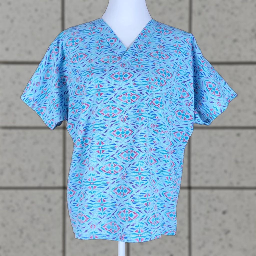 Vintage SB Scrubs Unisex V Neck Short Sleeve Top Graphic Blue Size Small Women/Men Navy? Size S / US 4 / IT 40 - 1 Thumbnail