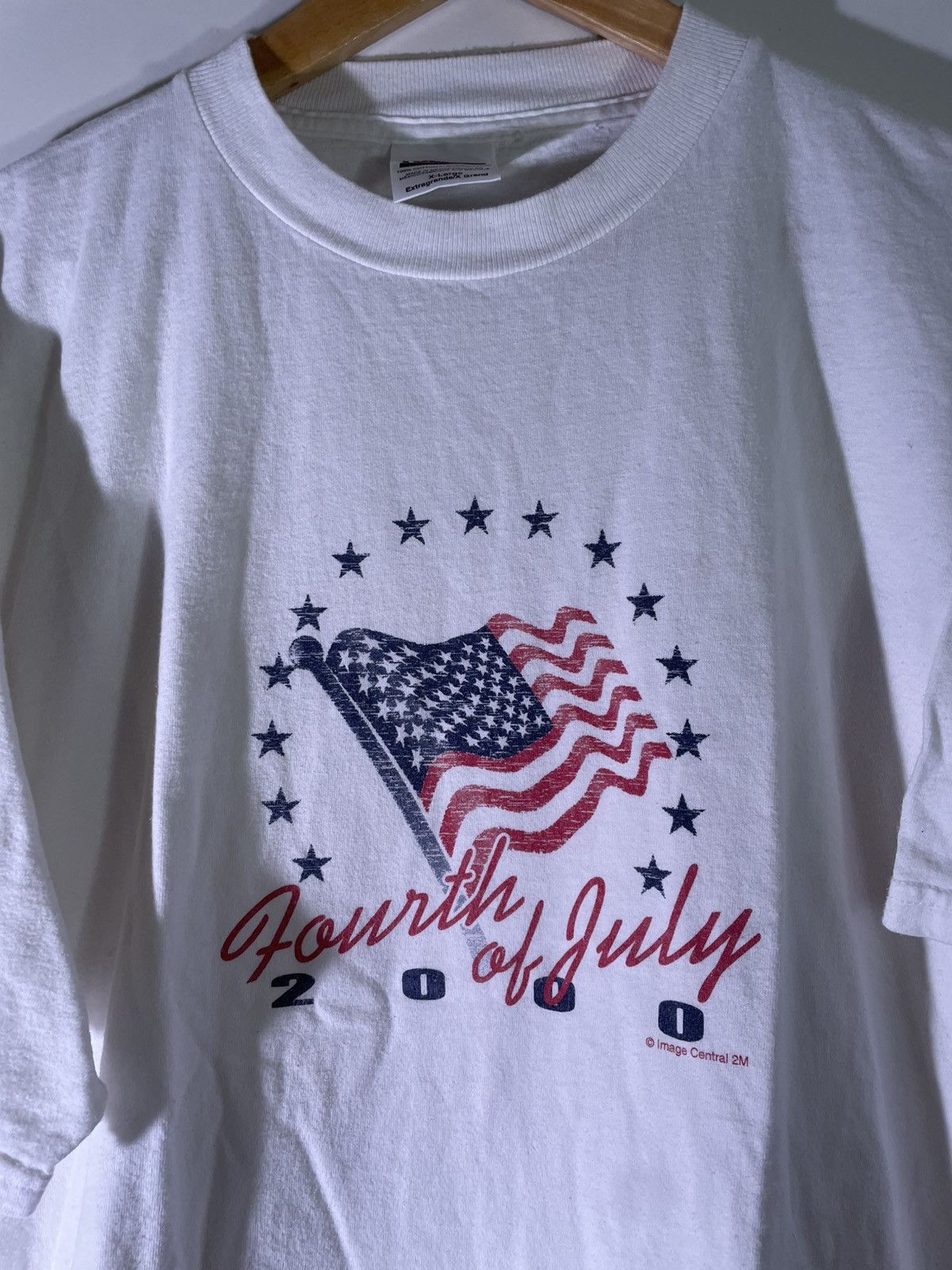 Vintage 90’s 2000’s Y2K VTG Vintage Fourth of July USA Flag T Shirt Size US XL / EU 56 / 4 - 4 Thumbnail