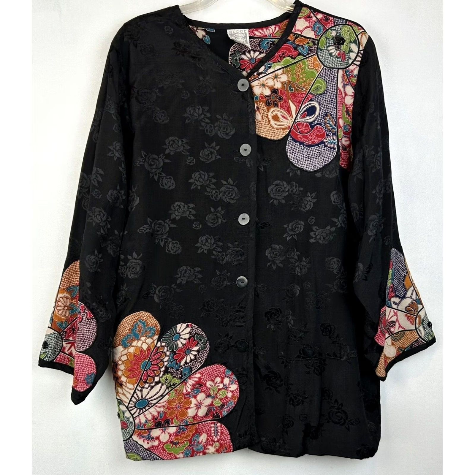 Globe Globe Trotter Blazer Womens S Multicolor Hippie Boho Button Shirt Jacket Size S / US 4 / IT 40 - 2 Thumbnail