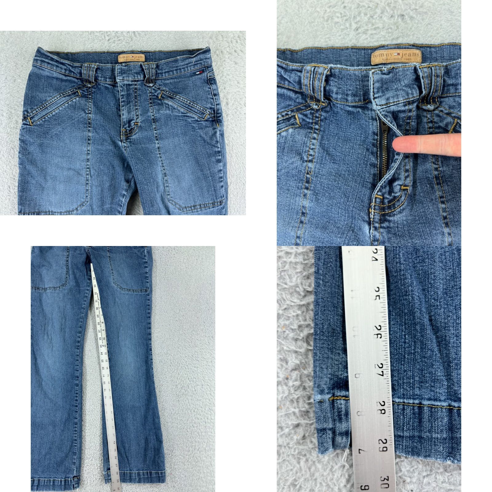 Tommy Hilfiger Tommy Hilfiger Jeans Women 7 Blue Denim Cotton Blend Low Rise Flared Pants Size 28" / US 6 / IT 42 - 8 Thumbnail