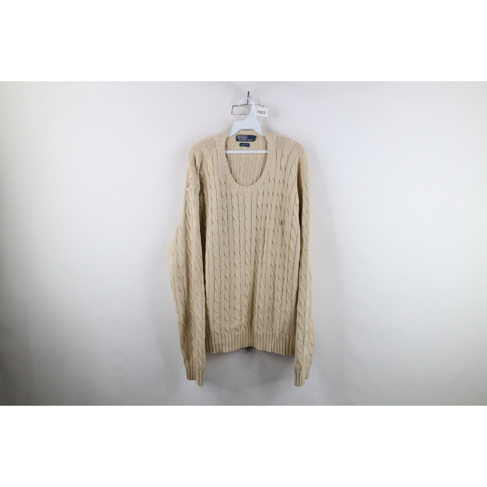 Polo Ralph Lauren Vintage 90s Ralph Lauren Chunky Cotton Cable Knit Sweater Size US XXL / EU 58 / 5 - 1 Thumbnail