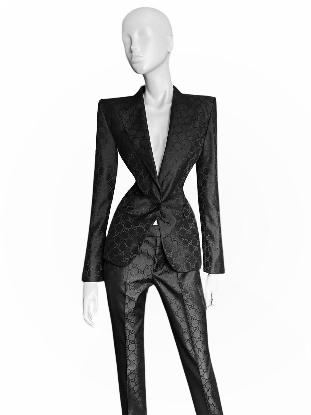 Gucci Gucci by Tom Ford S/S 1998 Runway Monogram Silk Suit Size M / US 6-8 / IT 42-44 - 5 Thumbnail