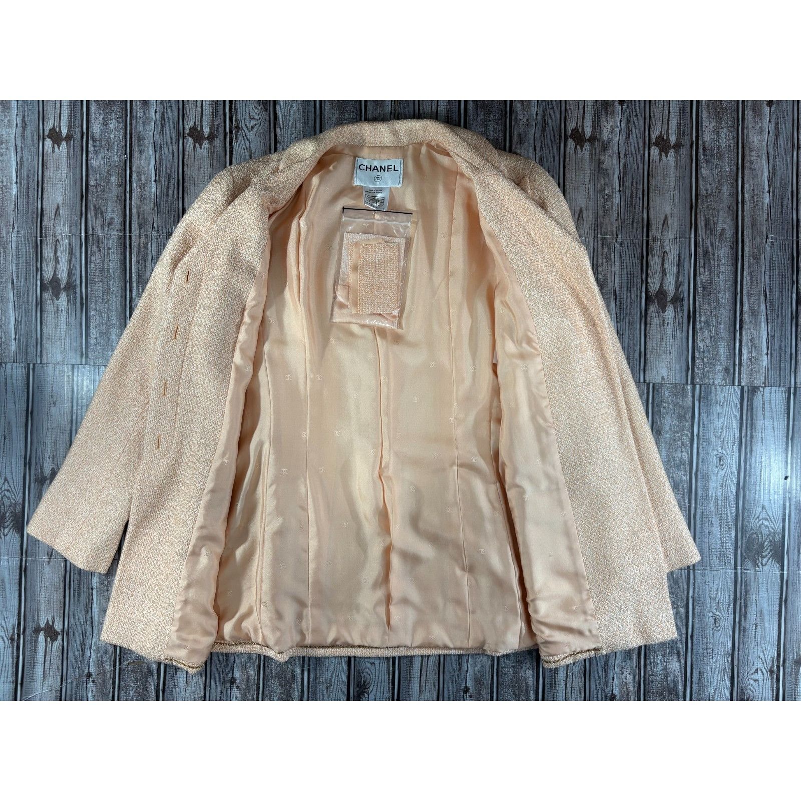 Chanel Chanel cotton blend Blazer Jacket size 44 color peach made i Size M / US 6-8 / IT 42-44 - 10 Thumbnail