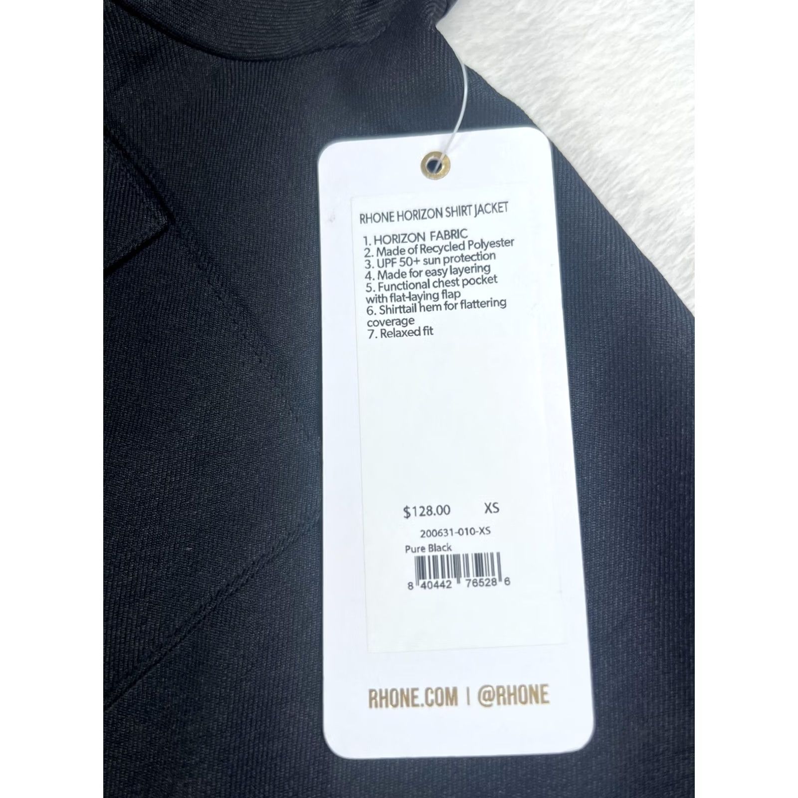 Rhone VINTAGE Rhone Horizon Shirt Jacket Mens XS Black Recycled Polyester Button Up Shacket Size US XS / EU 42 / 0 - 2 Thumbnail