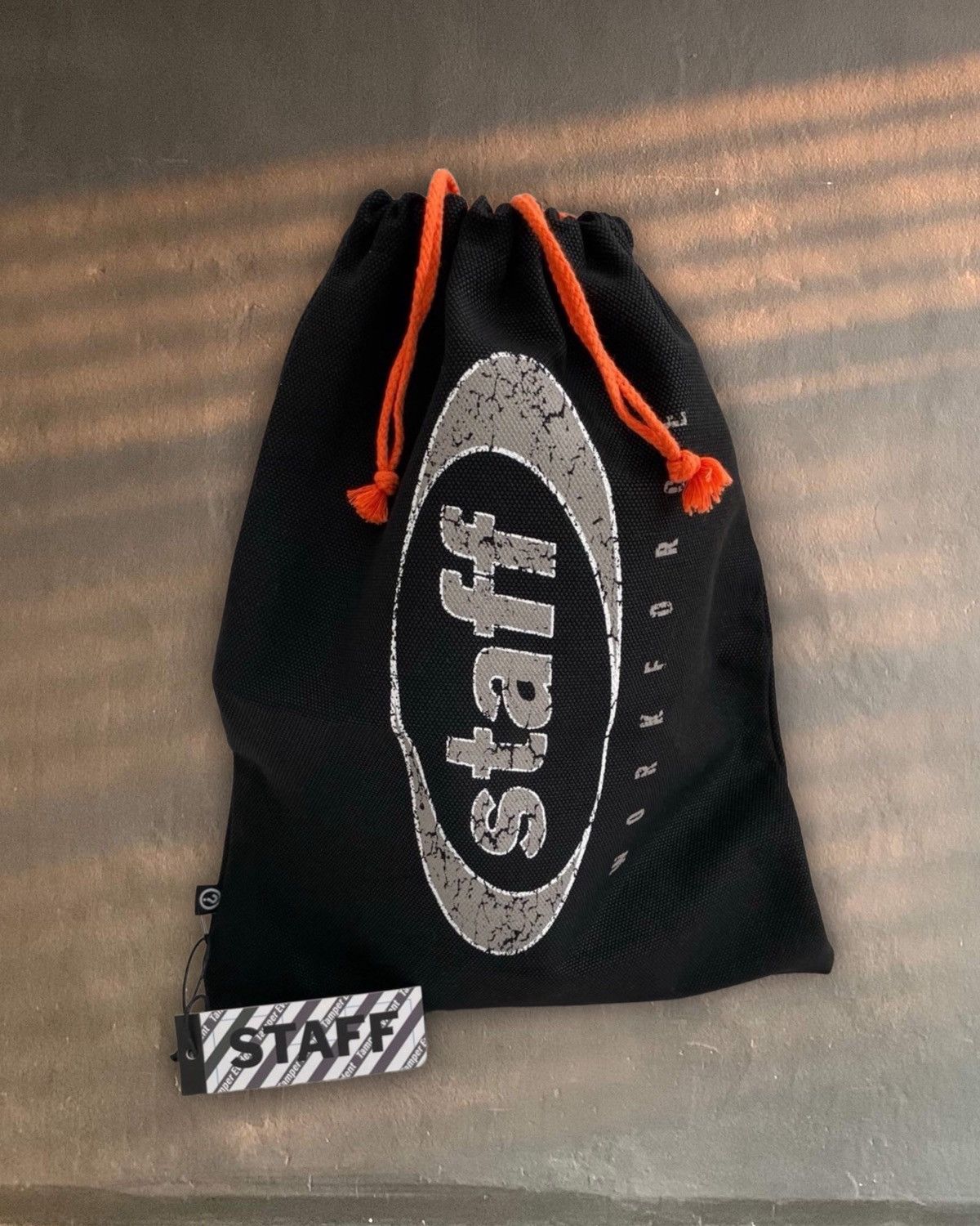 G59 Records × STAFF WORKFORCE STAFF WORKFORCE DUST BAG drawstring canvas survival bag Size ONE SIZE - 1 Thumbnail