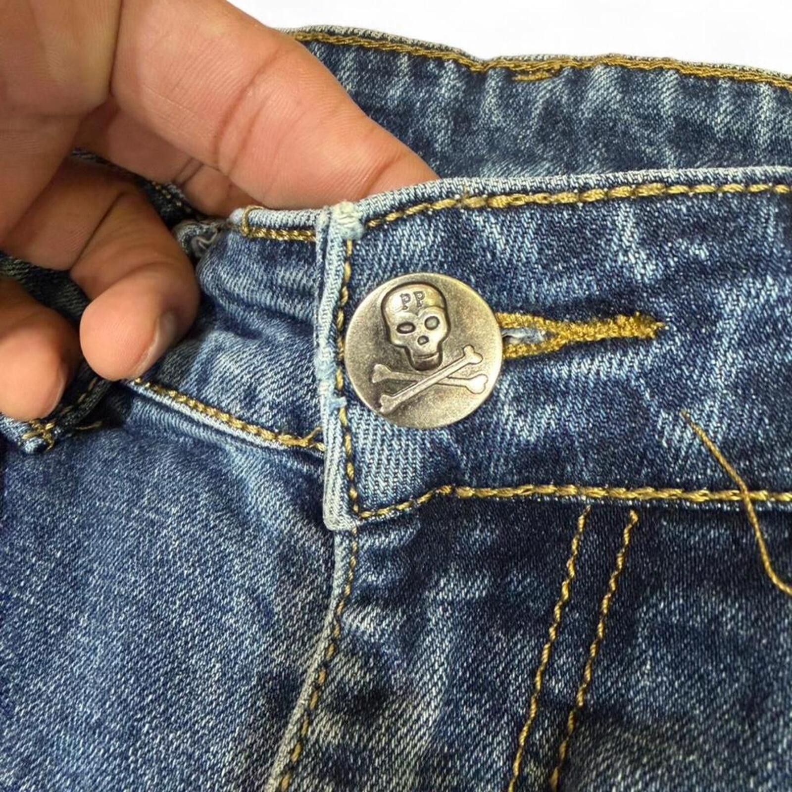 True Religion Philipp Plein blue jeans with patches with stretchable hem Size 30" / US 8 / IT 44 - 5 Thumbnail
