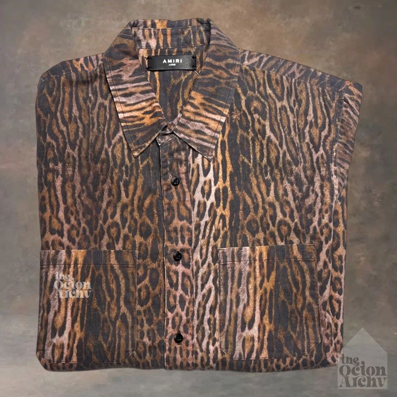 Amiri Amiri Distressed Leopard Printed Flannel Shirt Brand New Size US L / EU 52-54 / 3 - 4 Thumbnail