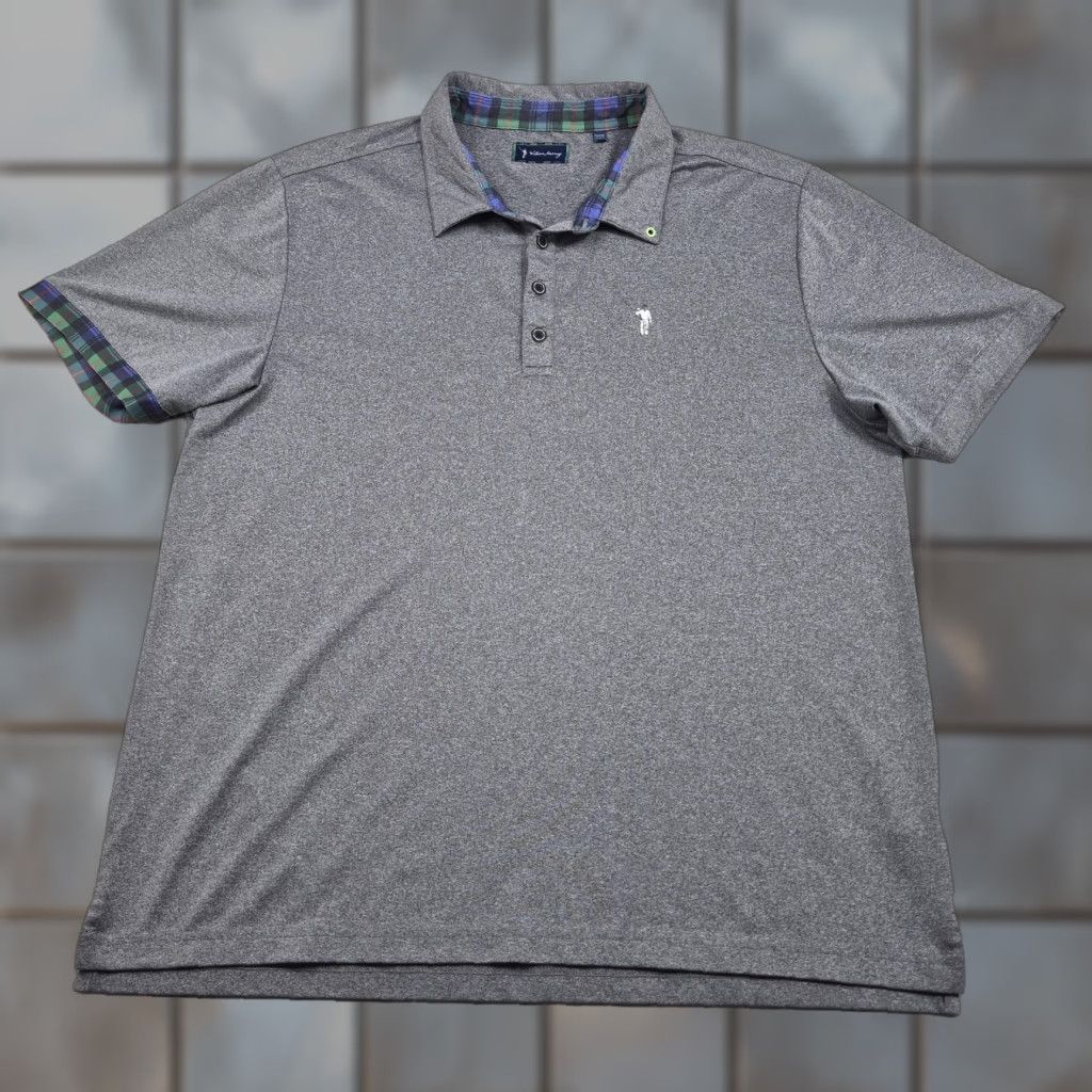 Vintage William Murray Golf Polo Shirt Mens XL Plaid Trim Performance Stretch Knit Prep Size US XL / EU 56 / 4 - 1 Thumbnail