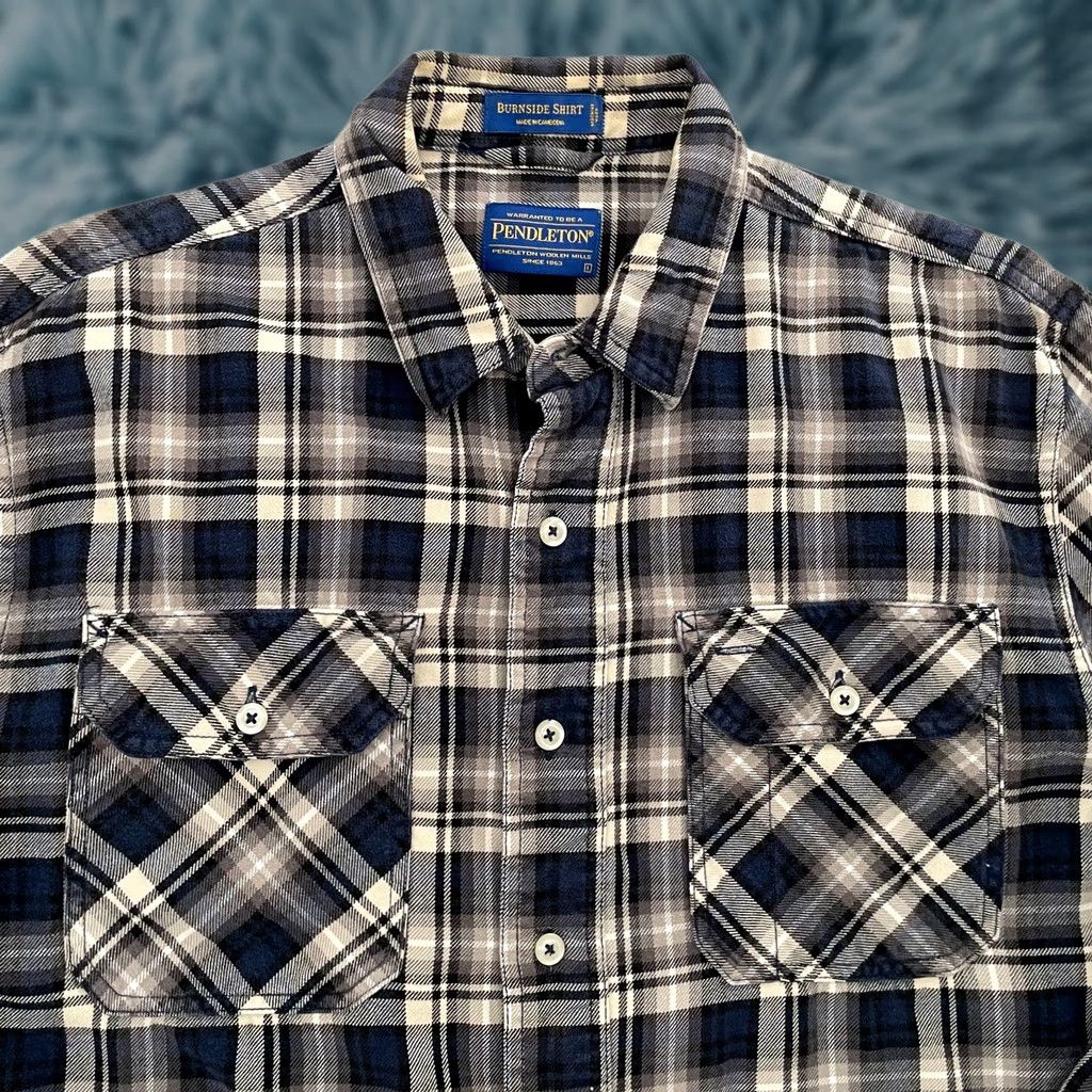 Pendleton Pendleton Burnside Shirt Adult Large Blue Plaid Flannel Button Up Long Sleeve L Mens Regular Pocketed Button-Up Size US L / EU 52-54 / 3 - 1 Thumbnail