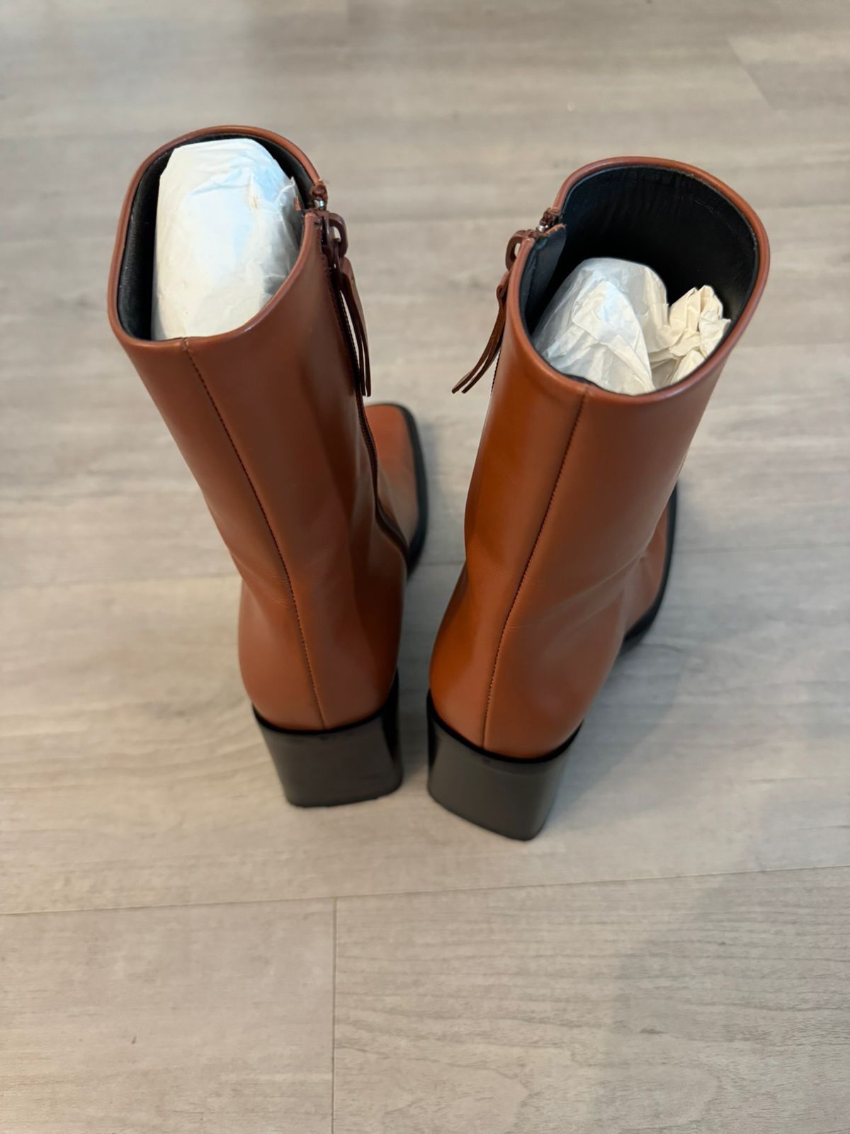 The Row The Row Patch Paneled Leather Ankle Boots Size US 7.5 / IT 37.5 - 3 Thumbnail