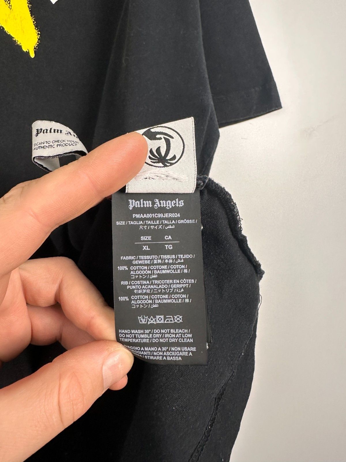 Palm Angels Palm Angels Star Sprayed Logo Tee Black T Shirt Mens Size XL Size US XL / EU 56 / 4 - 10 Thumbnail