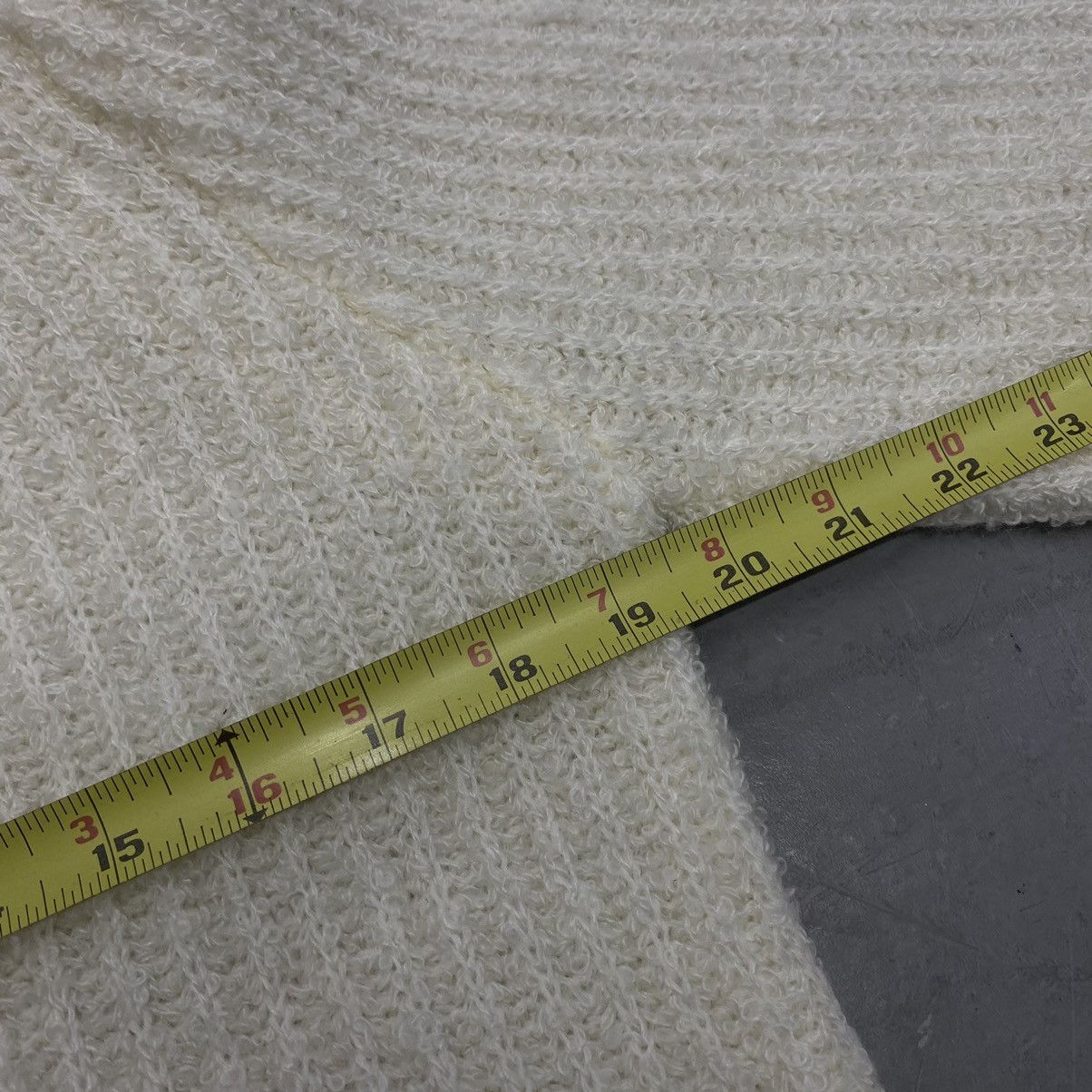Japanese Brand × Kapital × Vintage Vtg 70s 80s Knit Puffy Chunky Cream Button Cardigan Coquette Size L / US 10 / IT 46 - 2 Thumbnail