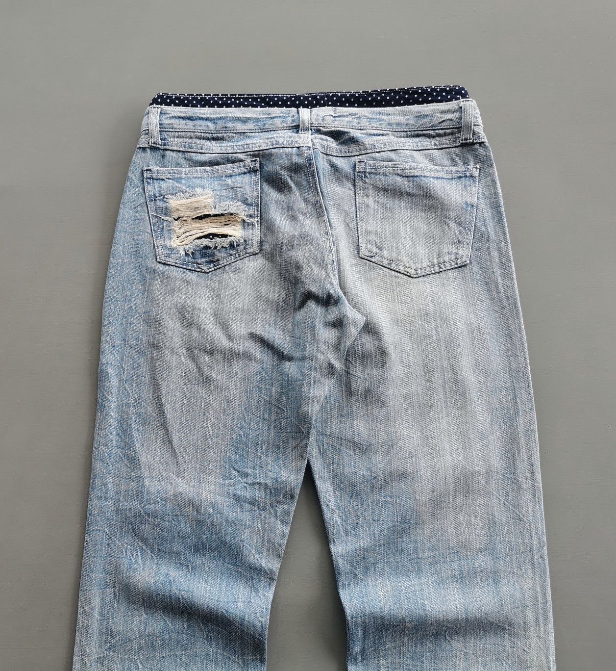 Japanese Brand Unbrand Polkadot Double Waist Jeans Size US 30 / EU 46 - 4 Thumbnail