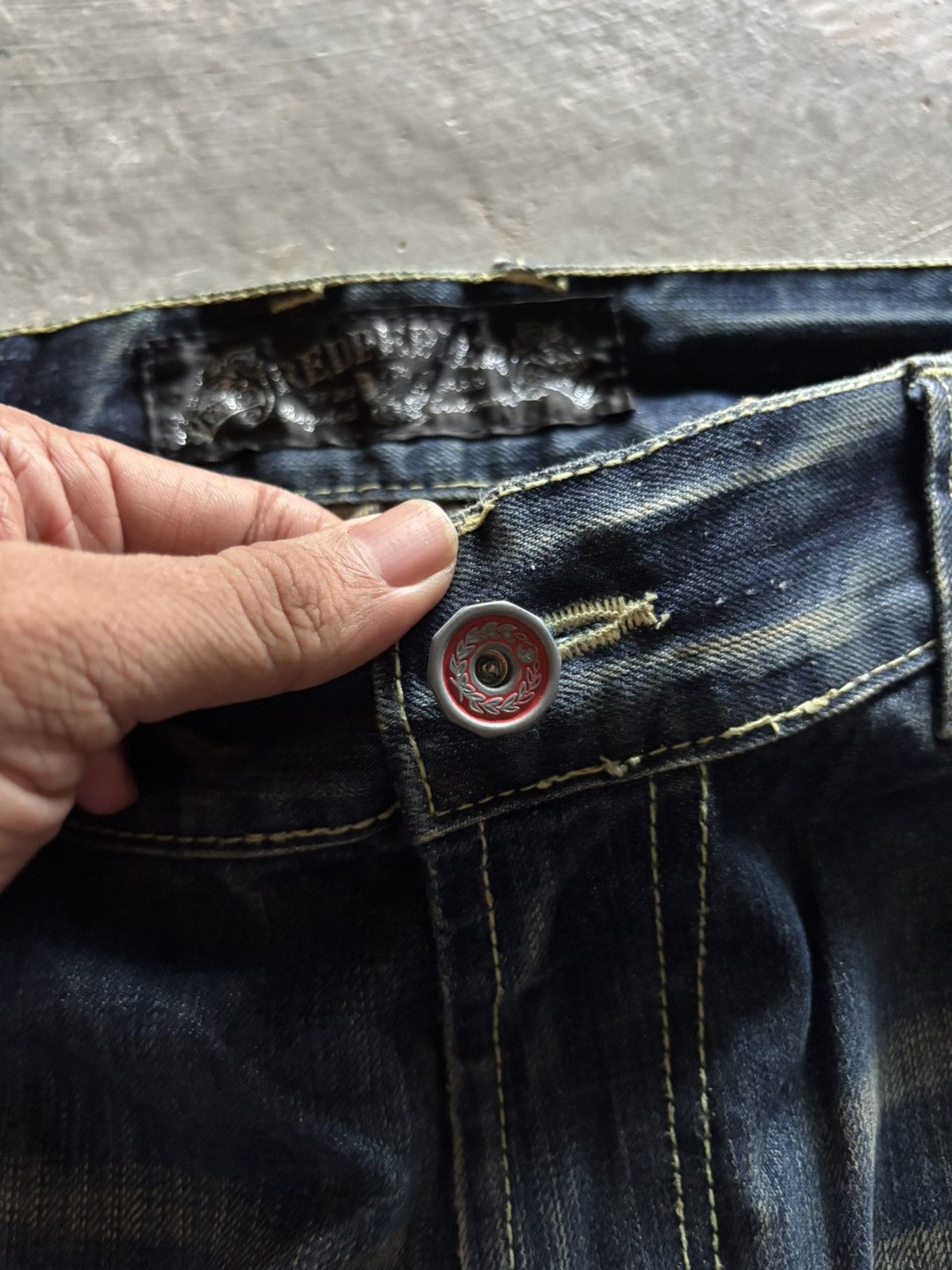 If Six Was Nine FLARE RED PEPPER WING POCKET RUSTY MUDMAX JAPANESE DENIM Size US 36 / EU 52 - 3 Thumbnail