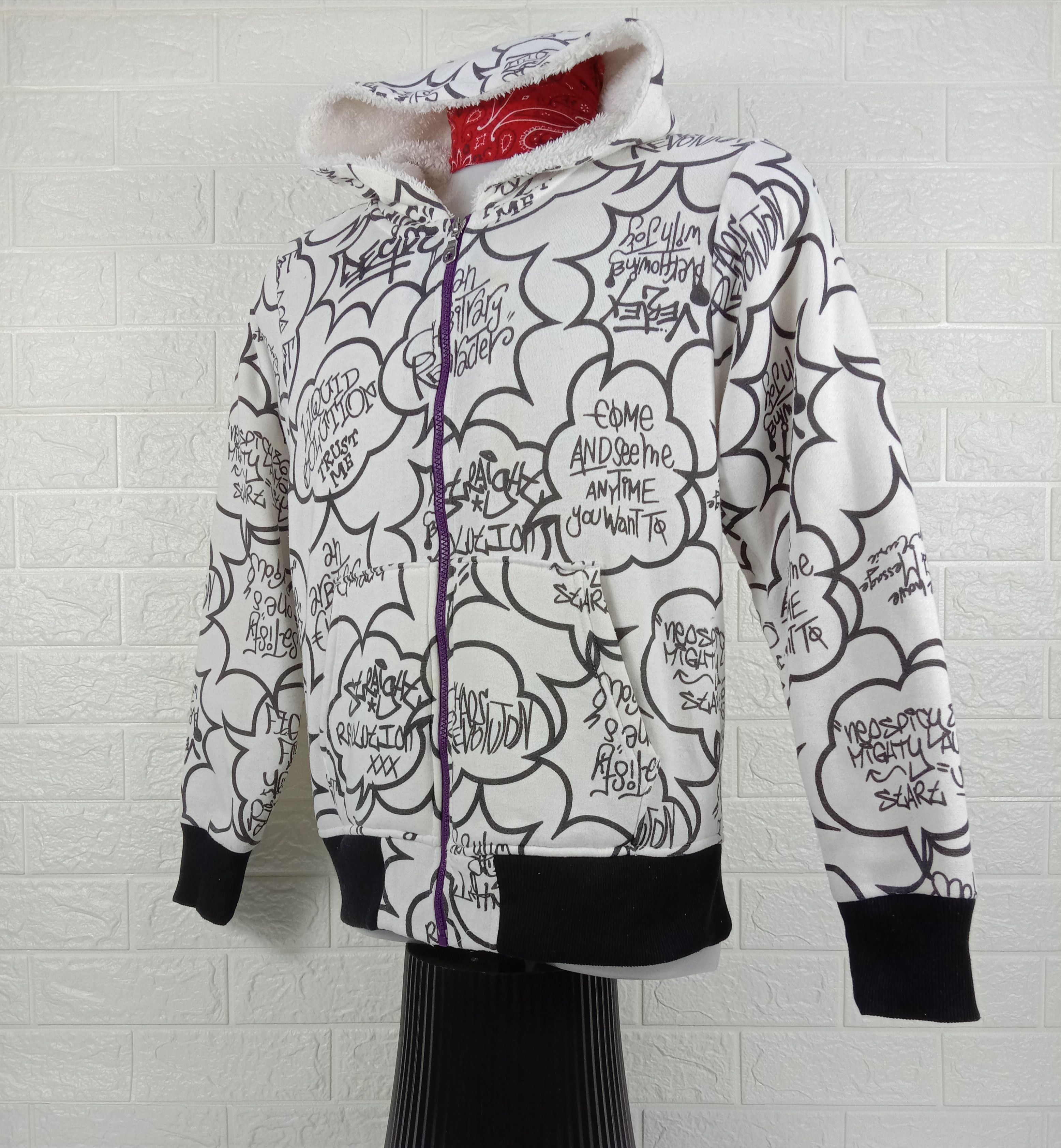 Japanese Brand Vintage Defective Struct Full Print Zipper Hoodie Size US M / EU 48-50 / 2 - 3 Thumbnail
