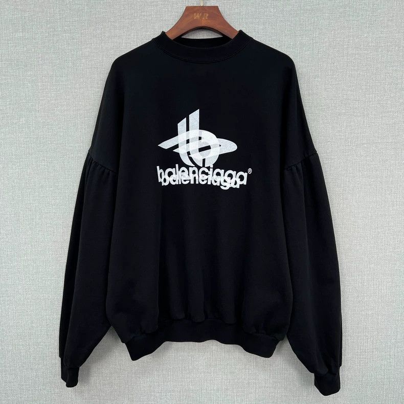 Balenciaga Balenciaga Black overlapping 3B phantom logo sweatshirt Size US M / EU 48-50 / 2 - 1 Thumbnail