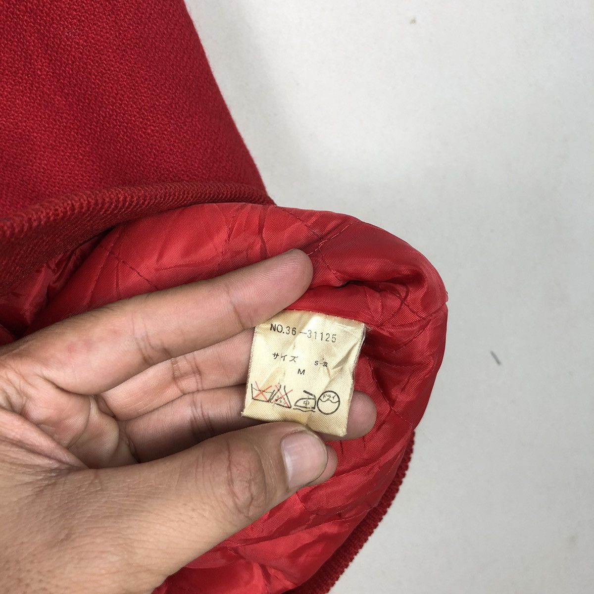 SCOOP Vintage Scoop Inc Tokyo Varsity Jacket Leather Wool Red L Size US L / EU 52-54 / 3 - 7 Thumbnail