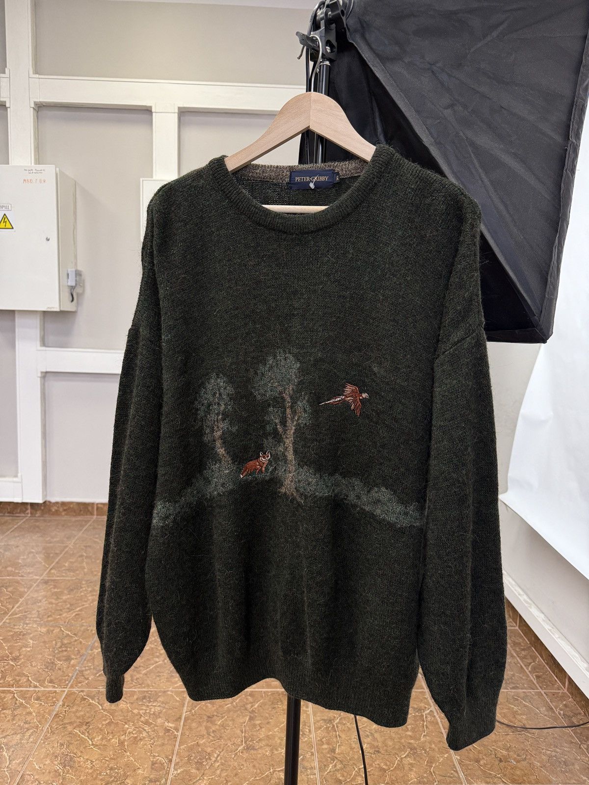 Carlo Colucci 🇬🇧 Vintage 90s Peter Gribby Hunting Sweater Retro Rare Size US XL / EU 56 / 4 - 1 Thumbnail