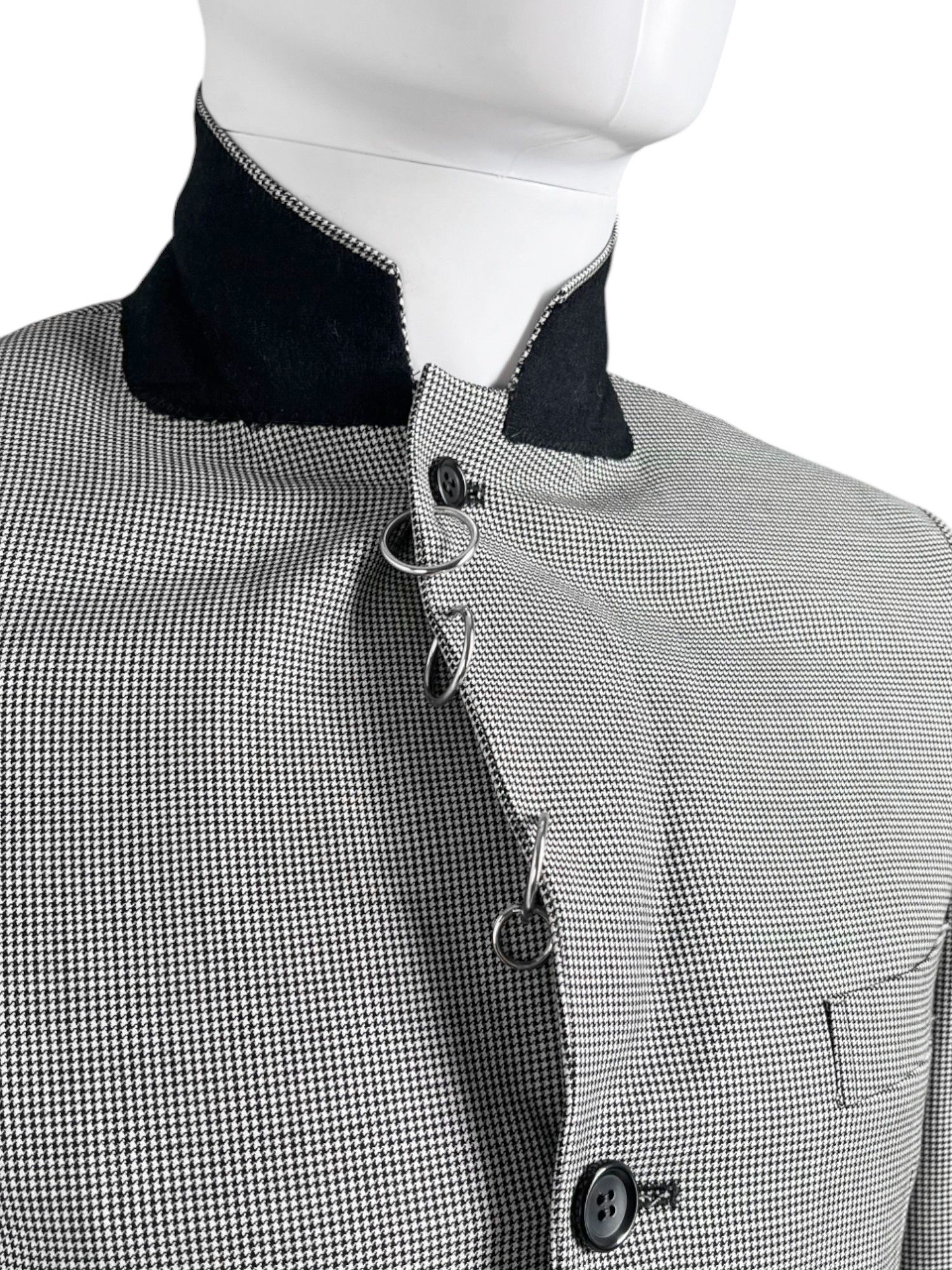 Comme des Garcons Homme Deux S/S 2021 Tartan Studded Grey Coat Size US S / EU 44-46 / 1 - 5 Thumbnail