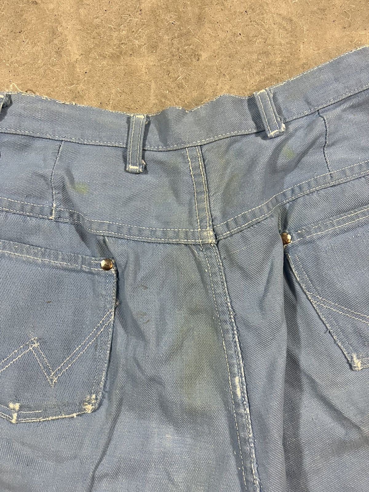 Vintage × Wrangler Vintage 60s Wrangler Blue Bell Jean Shorts Jorts Faded Blue Size 29" - 6 Thumbnail