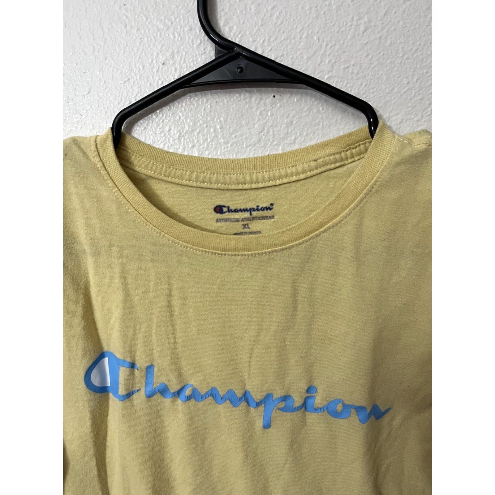 Champion Champion Women's XL Yellow Crew Neck Short Sleeve T-Shirt Casual Sports Tee Size XL / US 12-14 / IT 48-50 - 3 Thumbnail