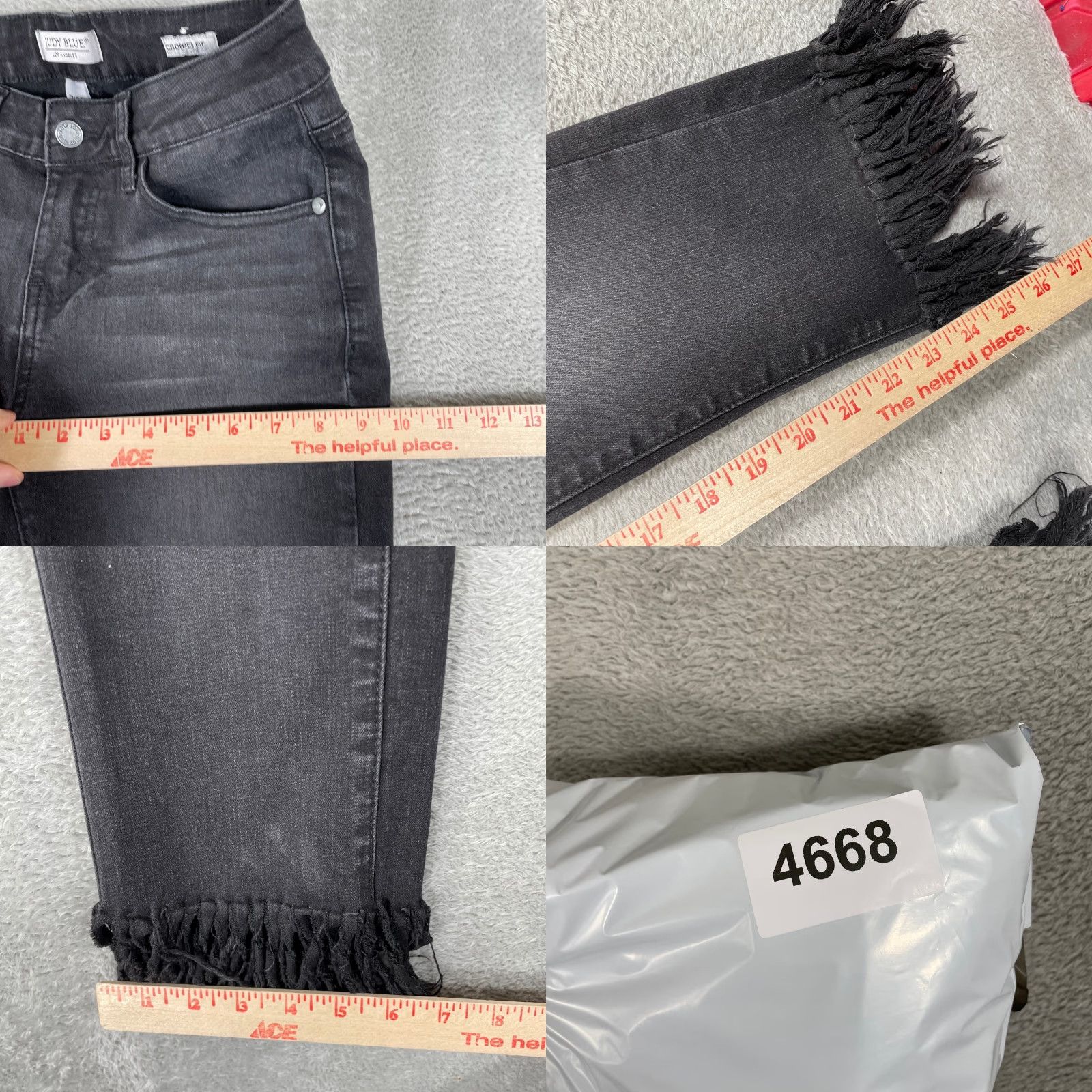 Denime Judy Blue Cropped Jeans Womens 7/28 Black Slim 5-Pocket Denim 26 Inseam 23.5in Distressed Frayed Hem Stretch Denim Size 26" / US 2 / IT 38 - 9 Thumbnail