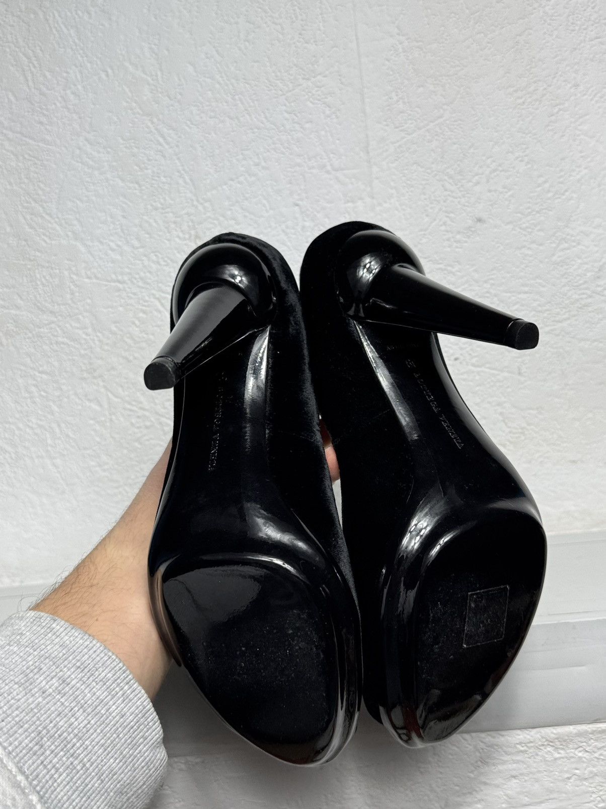 Bottega Veneta Bottega Veneta Women's Velvet Suede Peep Toe Pumps Size US 9 / IT 39 - 9 Thumbnail