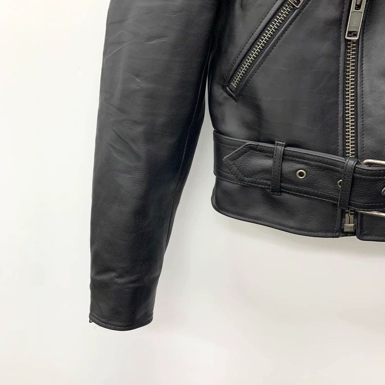 Other Balenciaga size 34 Black Cow Leather Lapel Zip Long Sleeve Size US XXS / EU 40 - 4 Thumbnail