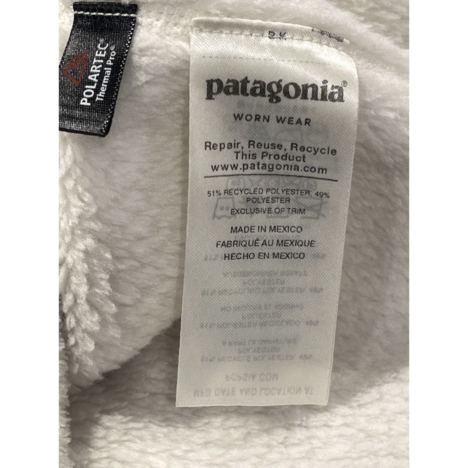 Patagonia Patagonia Sweater Womens L White Fleece Pullover Mock Neck Raglan Button Logo 1/4 Snap Pocket Casual Womens Size L / US 10 / IT 46 - 5 Thumbnail