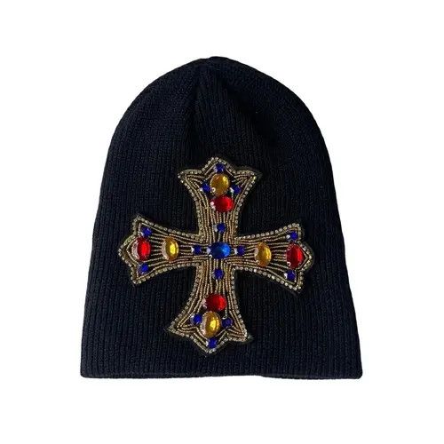 Japanese Brand Masumizu x naga #8 Small Cross Woolen Hat Unisex Size ONE SIZE - 4 Thumbnail