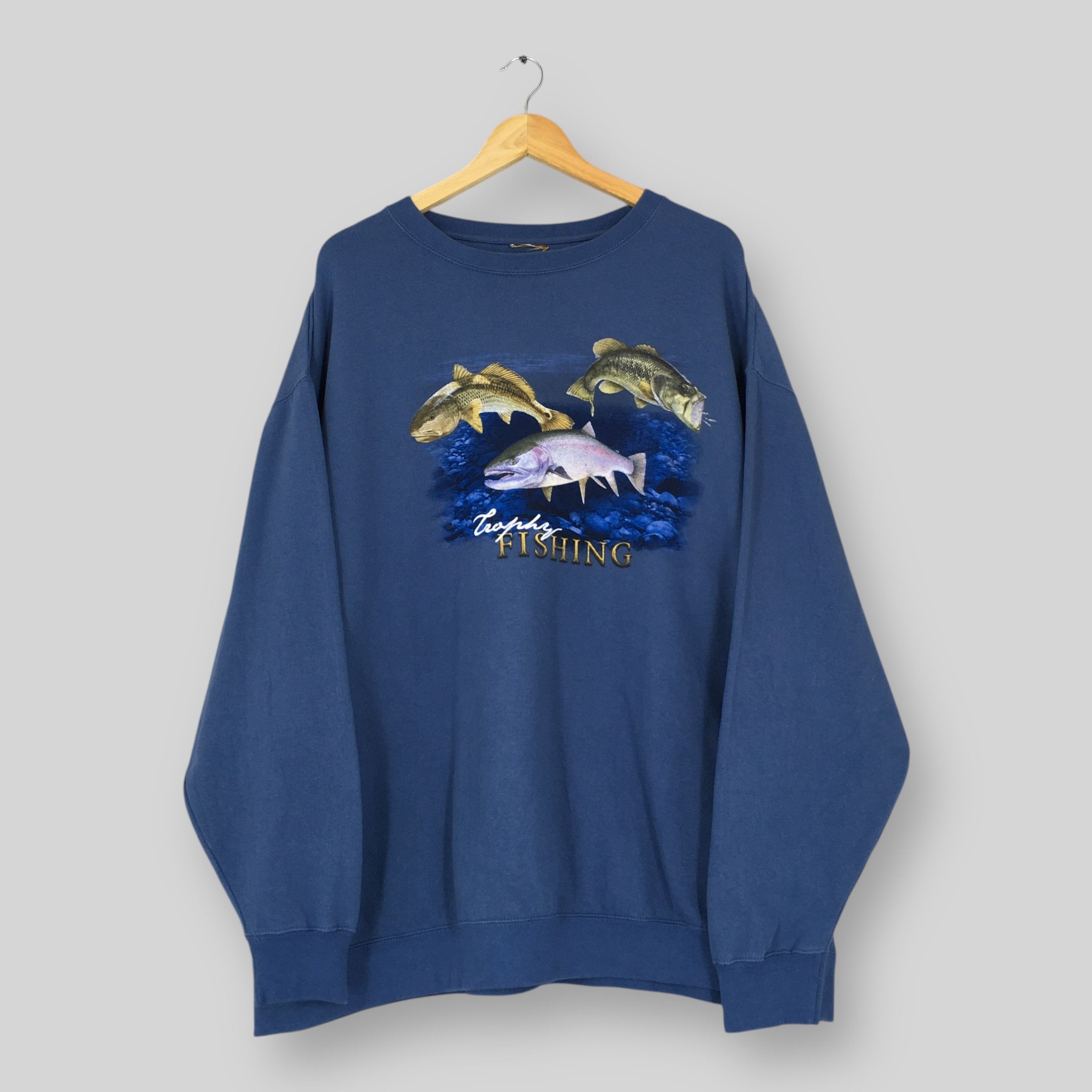 Vintage Vintage Fishing Angler Trophy Sweatshirt XXLarge Size US XXL / EU 58 / 5 - 1 Thumbnail