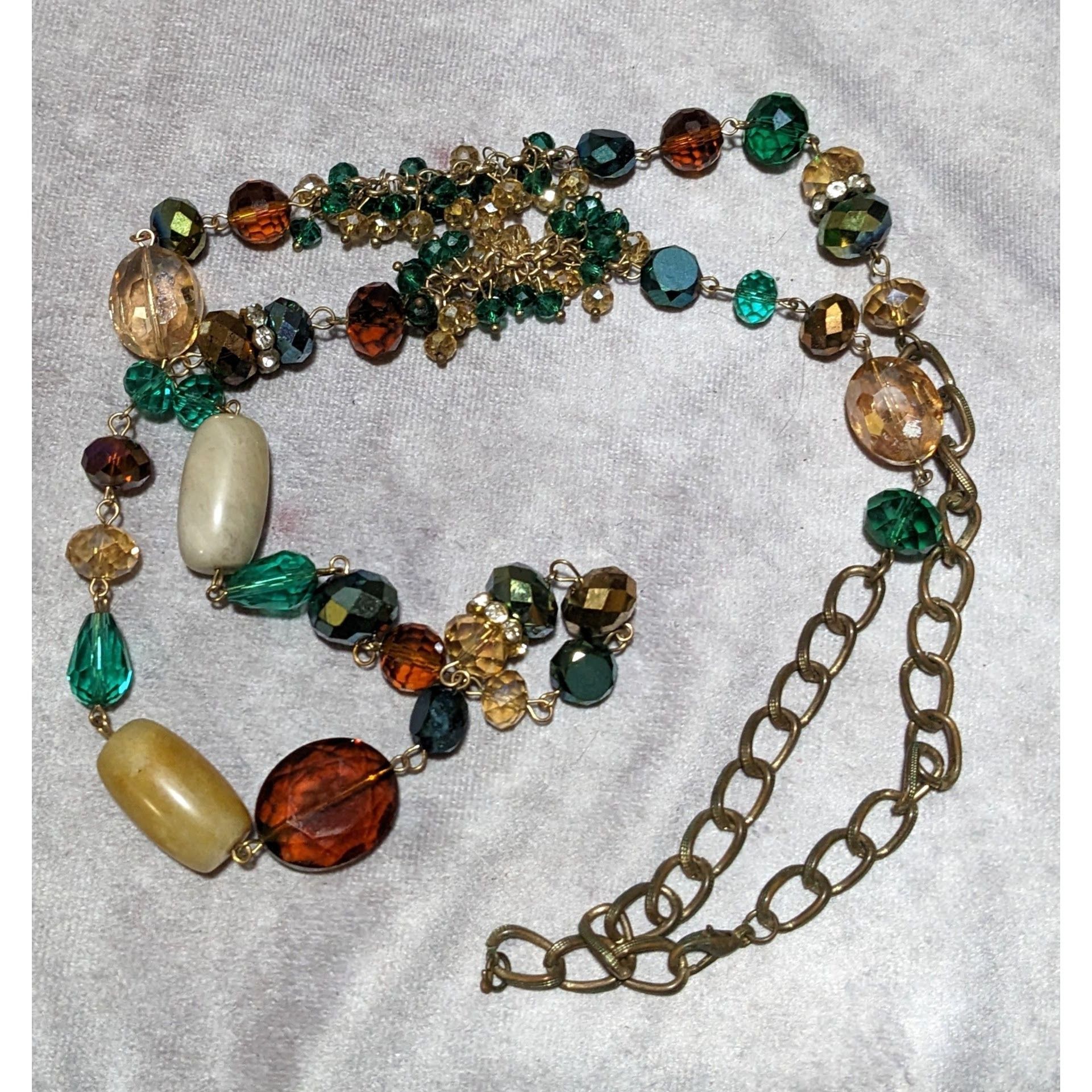 Other Green And Gold Glam Glass And Stone Beaded Necklace Size ONE SIZE - 10 Thumbnail