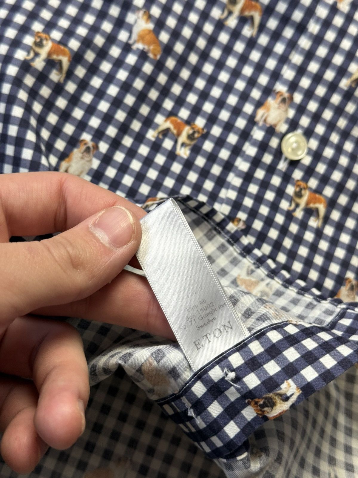 Eton ETON Mens Button Down Monogram Mops Slim Long Sleeve Shirt Size US M / EU 48-50 / 2 - 18 Thumbnail