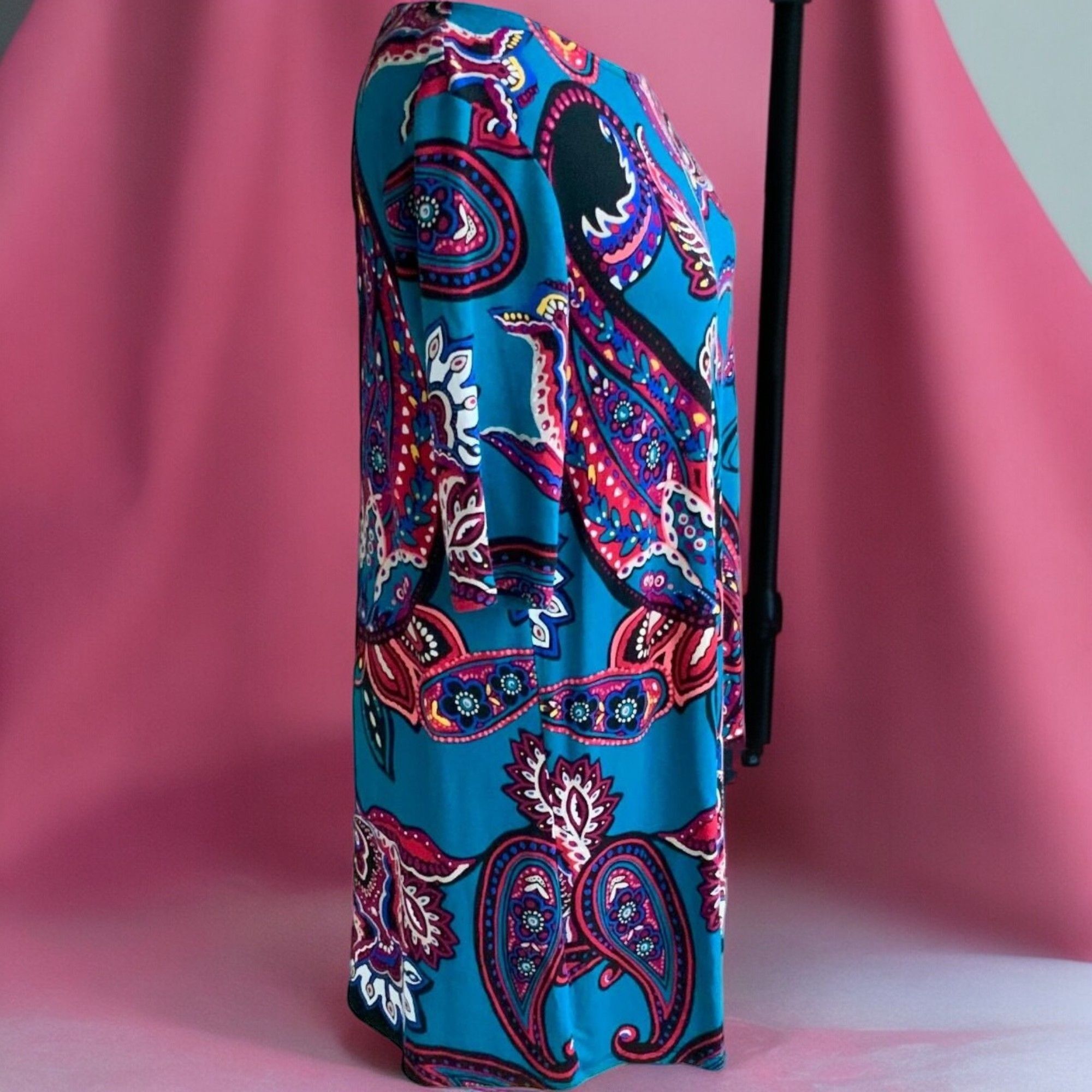 Designer Dana Buchman Short Sleeve Paisley Print Tunic Medium Size M / US 6-8 / IT 42-44 - 4 Thumbnail
