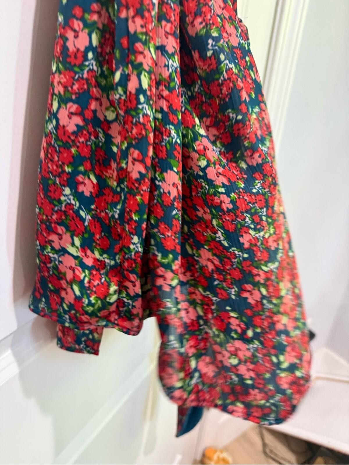 Other Allen B. By Allen Schwartz Floral Belted Mini Dress Size L / US 10 / IT 46 - 2 Thumbnail
