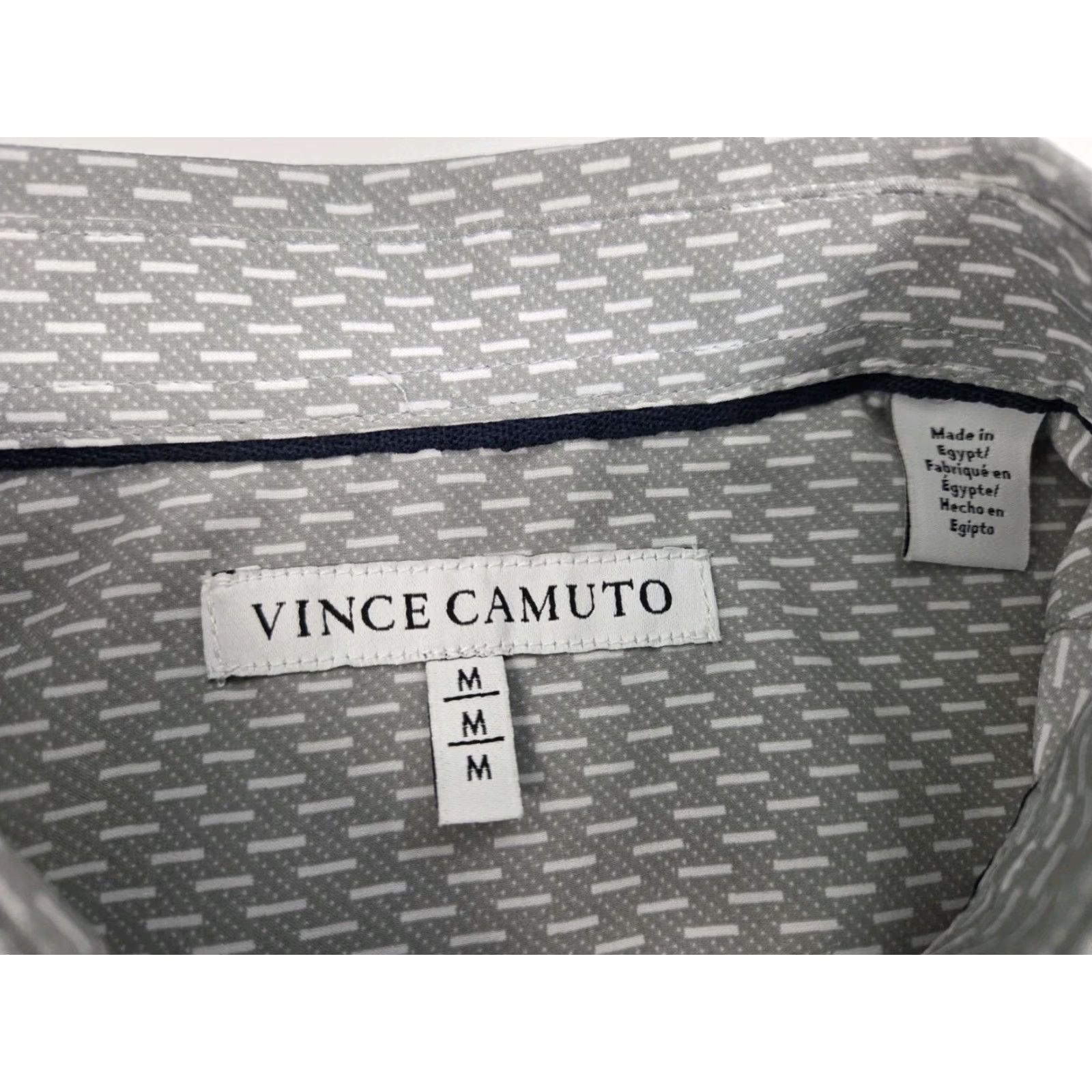 Vince Camuto Vince Camuto Mens Button-Up Shirt Gray/White Striped Size M Regular Fit Long Sleeve Mens US Size US M / EU 48-50 / 2 - 4 Thumbnail