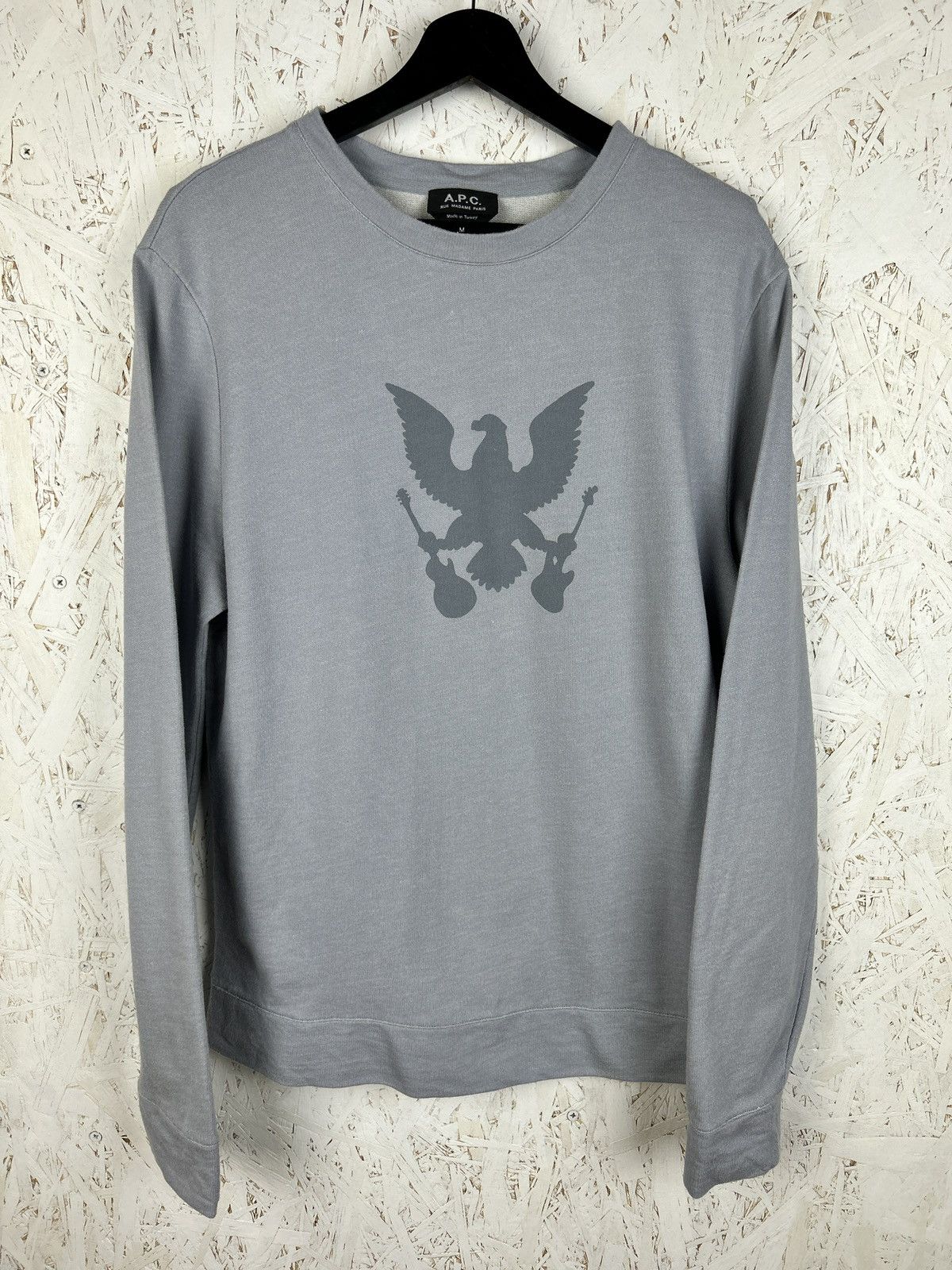 A.P.C. A.P.C Guitar Eagle Bird Sweatshirt Crewneck Blue Size M Size US M / EU 48-50 / 2 - 1 Thumbnail