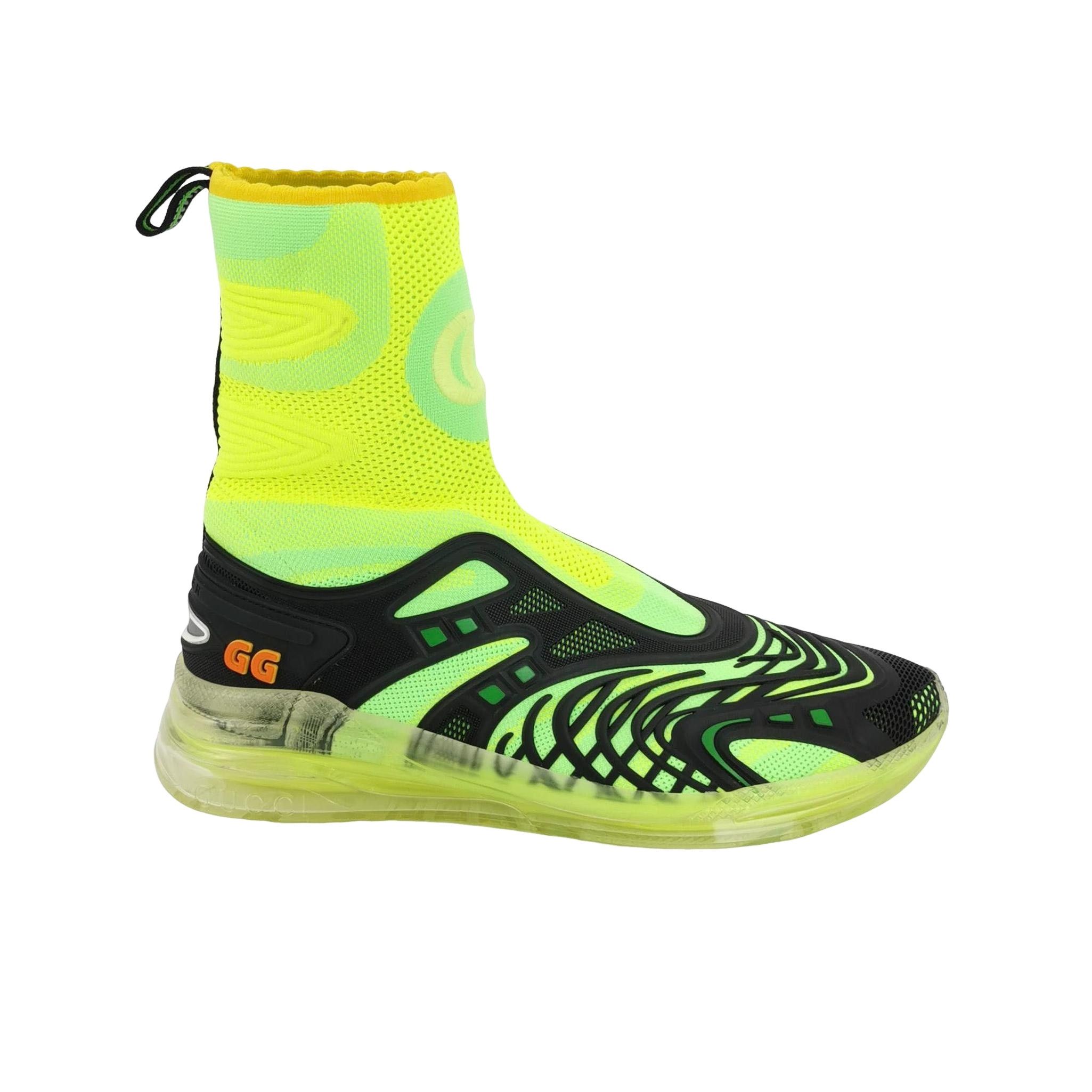 Gucci Gucci Neon Knit Ultrapace R Hi-Top Sneakers 39.5 Size US 6 / EU 39 - 1 Thumbnail