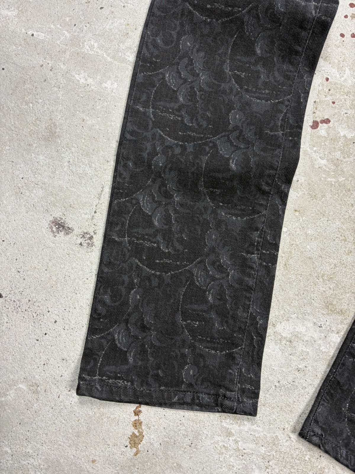 Just Cavalli 2000s Just Roberto Cavalli Abstract Floral Print Black Jeans Size 30" / US 8 / IT 44 - 3 Thumbnail