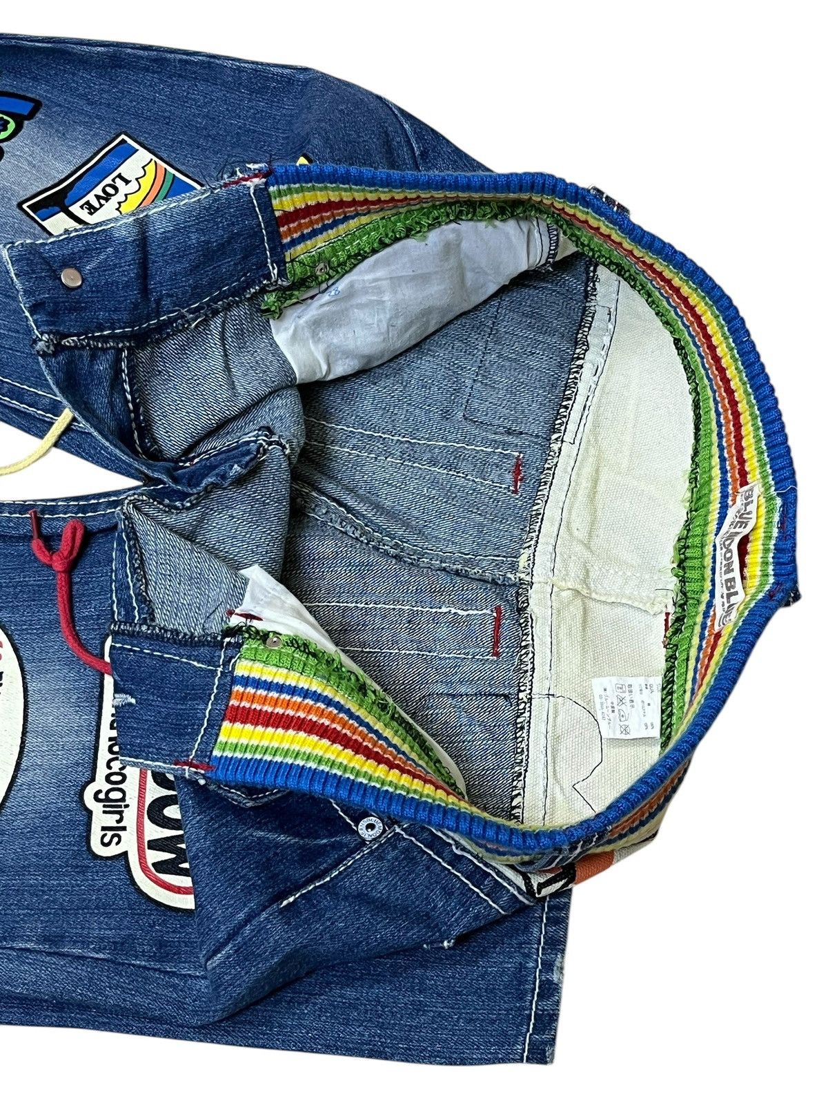 Japanese Brand SICK🔥JAPANESE BMB BLUE MOON BLUE DRAWSTRING WAIST JEANS Size US 32 / EU 48 - 9 Thumbnail