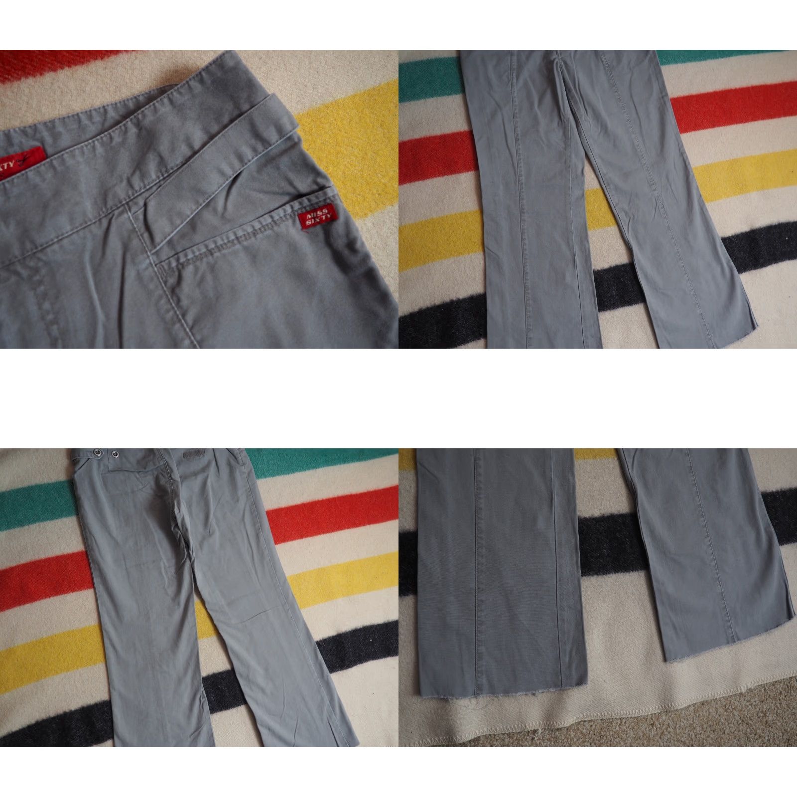 Miss Sixty VTG Miss Sixty Italy Chino Pants Women 2000s Stone Gray Low Rise 31x29 Flare Cotton Grunge Size 24" / US 00 / IT 34 - 8 Thumbnail