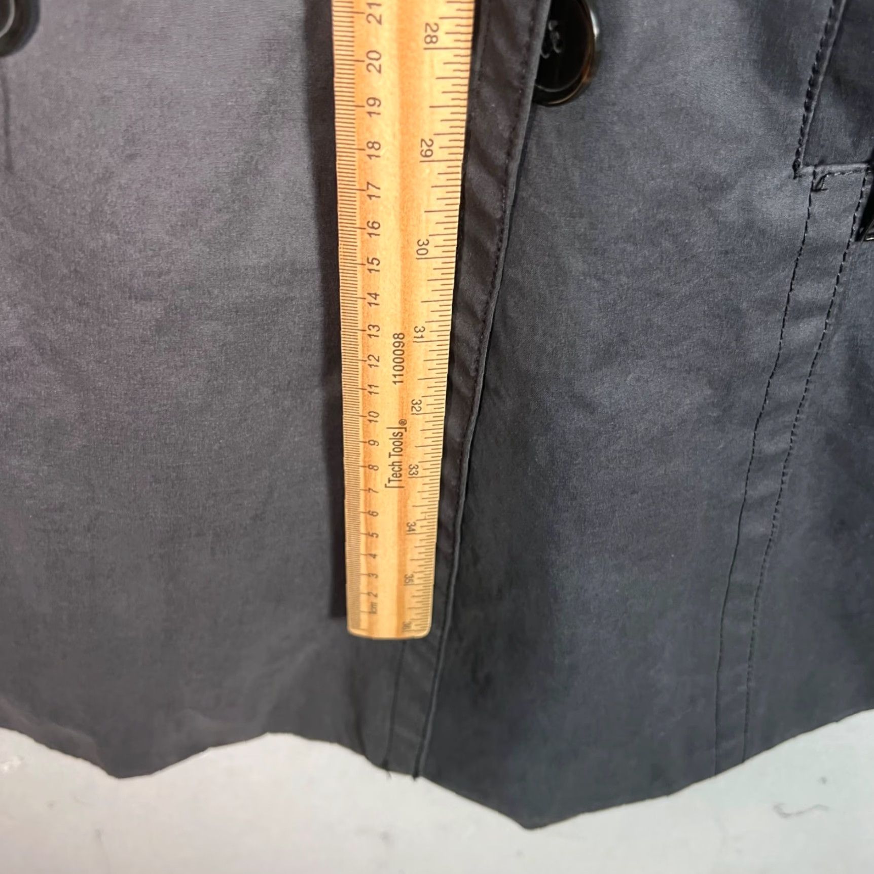 Zara Zara Basic Womens Black Trench Coat Size Small Double Breasted Cotton Blend Size S / US 4 / IT 40 - 6 Thumbnail